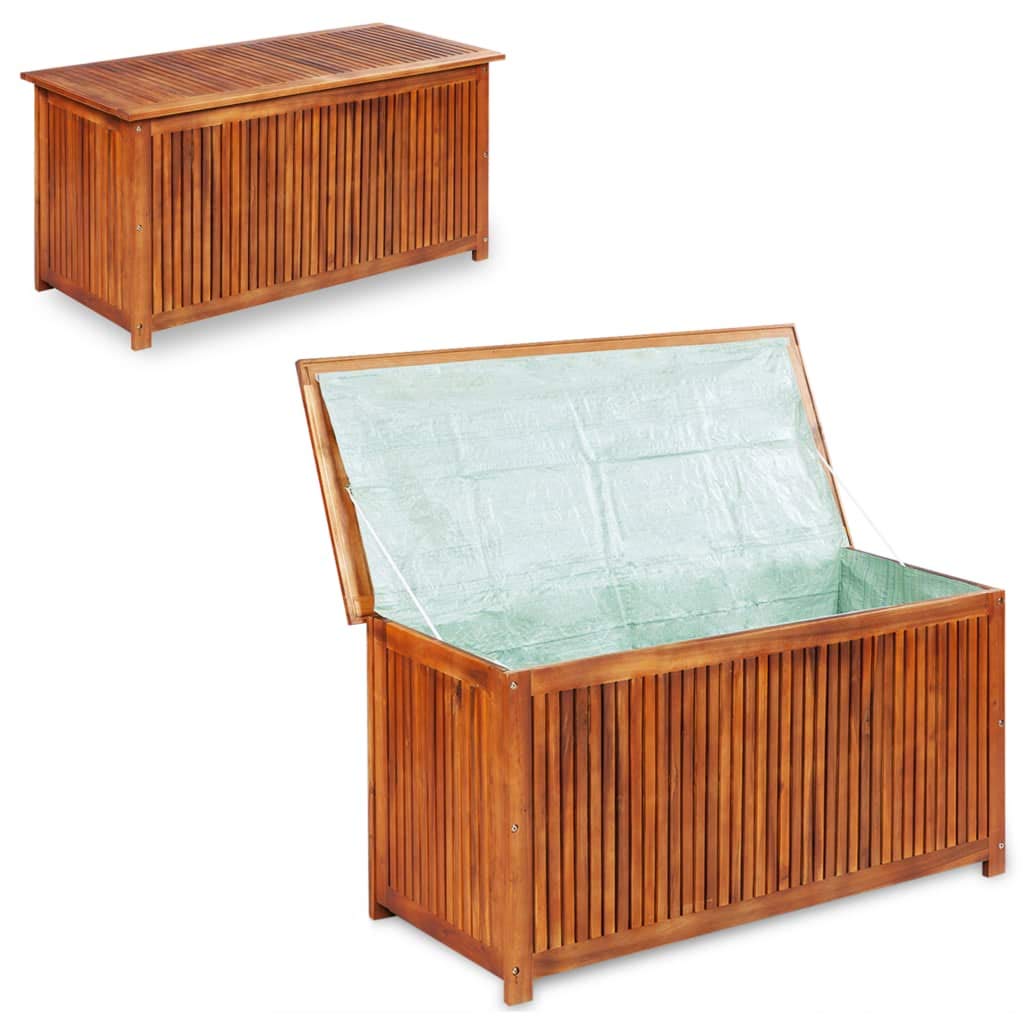 Waterproof Wood Deck Box for Outdoor Storage - Garden & Patio Furniture Organizer with Water-Resistant Lining | Perfect for Backyard, Deck, and Poolside Storage