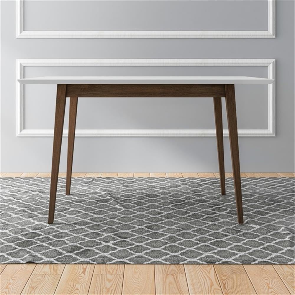 ASHCROFT Imani Modern Style Solid Wood Walnut/White Top Rectangular Dining Table - 72 Inch Farmhouse Kitchen Table for 6-8 People - Perfect for Dining Room, Breakfast Nook & Open Concept Living Spaces