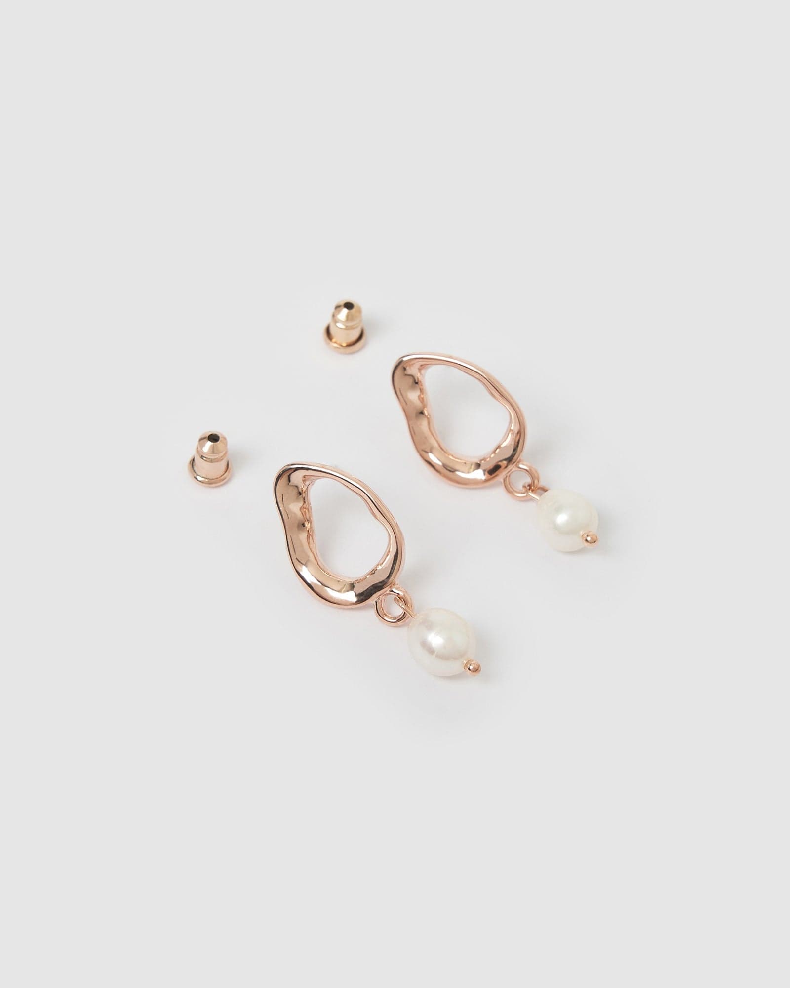 Izoa Forbidden Earrings - Rose Gold Freshwater Pearl Dangle Earrings for Women | Elegant Jewelry Gift for Weddings, Parties & Special Occasions