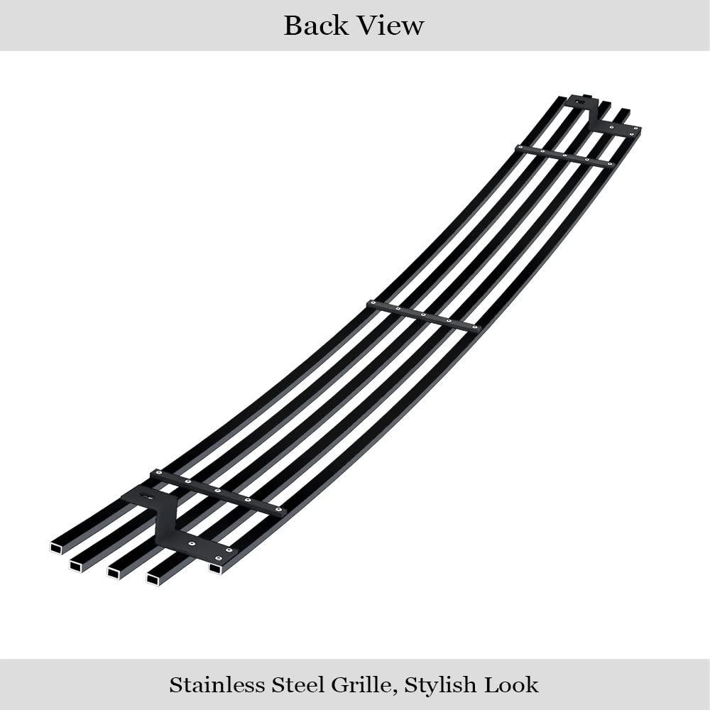 APS Compatible with Ford F-150 2004-2005 Lower Bumper Stainless Steel Black Billet Front Grille Insert F85351H - Upgrade Your Truck's Style for Off-Road & Daily Driving