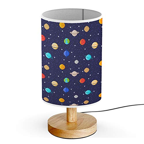 ARTSYLAMP Solar System Mercury Wood Base Desk Lamp - Decorative Bedside & Table Light for Home, Office, Study Room | Perfect Gift for Astronomy Lovers & Space-Themed Decor