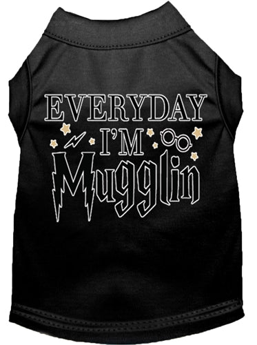 Everyday I'm Mugglin Funny Dog T-Shirt - Soft Cotton Screen Print Tee in Multiple Colors for Pet Lovers - Perfect for Casual Wear, Dog Walks & Pet Owner Gifts