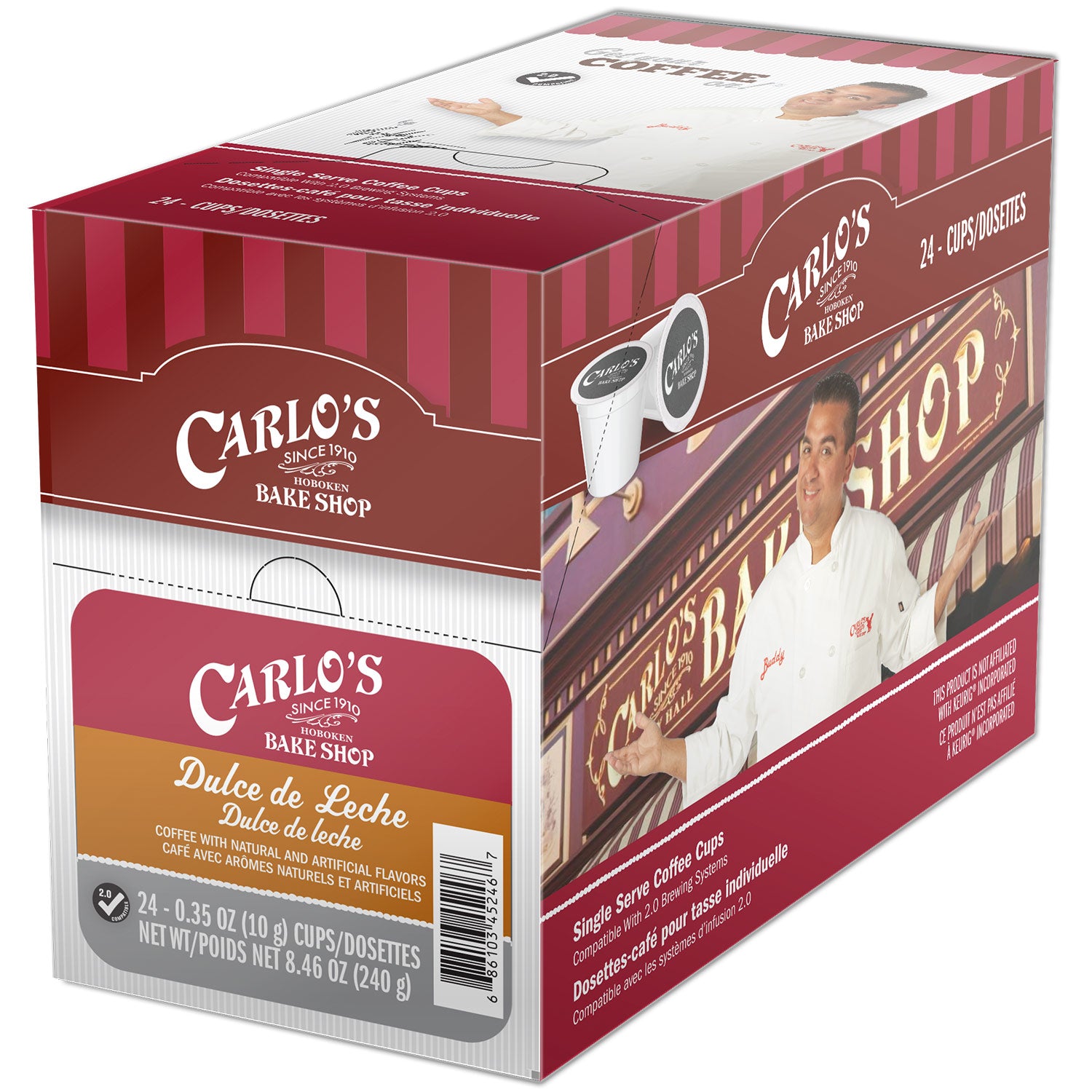 Carlo's Bake Shop Dulce De Leche Single Serve Coffee Pods - 24 Pack | Rich Caramel Flavored Coffee for Keurig Brewers | Perfect for Office, Home & Morning Routines