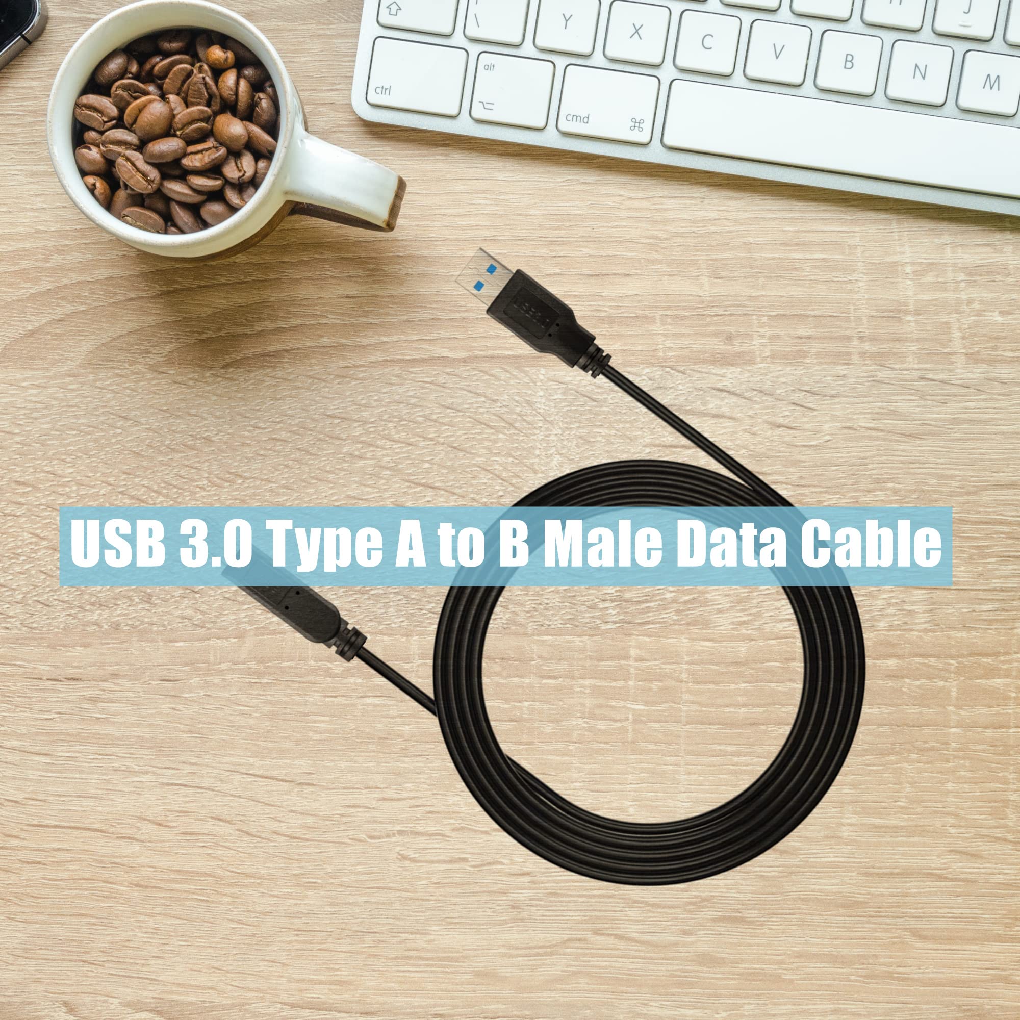 CJP-Geek 6ft USB 3.0 Printer Cable A to B Male Cord - Compatible with Lexmark & Epson Printers - Fast Data Transfer for Home & Office Use
