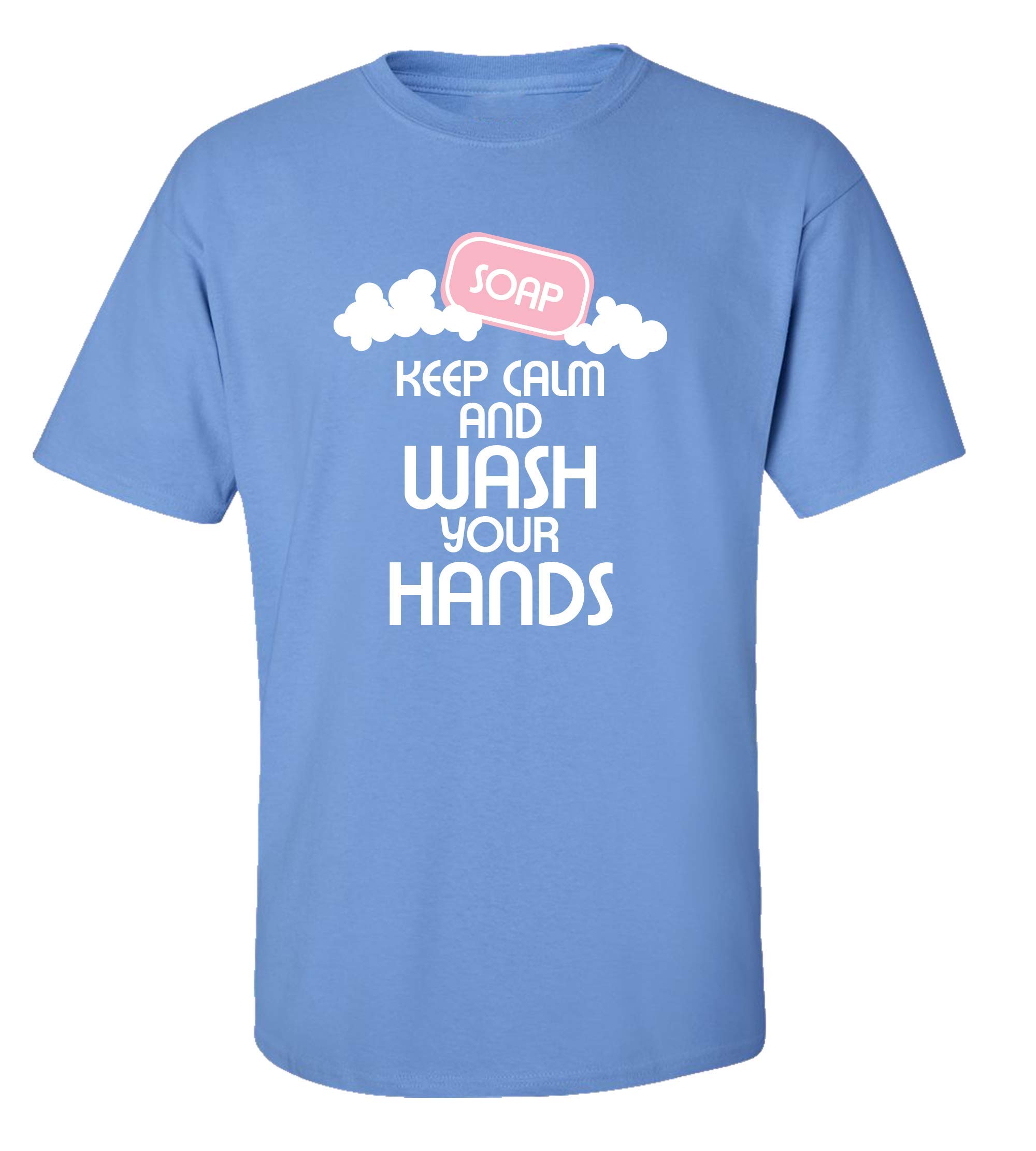 Funny Keep Calm and Wash Your Hands Short Sleeve T-Shirt for Adults - Perfect for Casual Wear, Gifts, and Humorous Occasions
