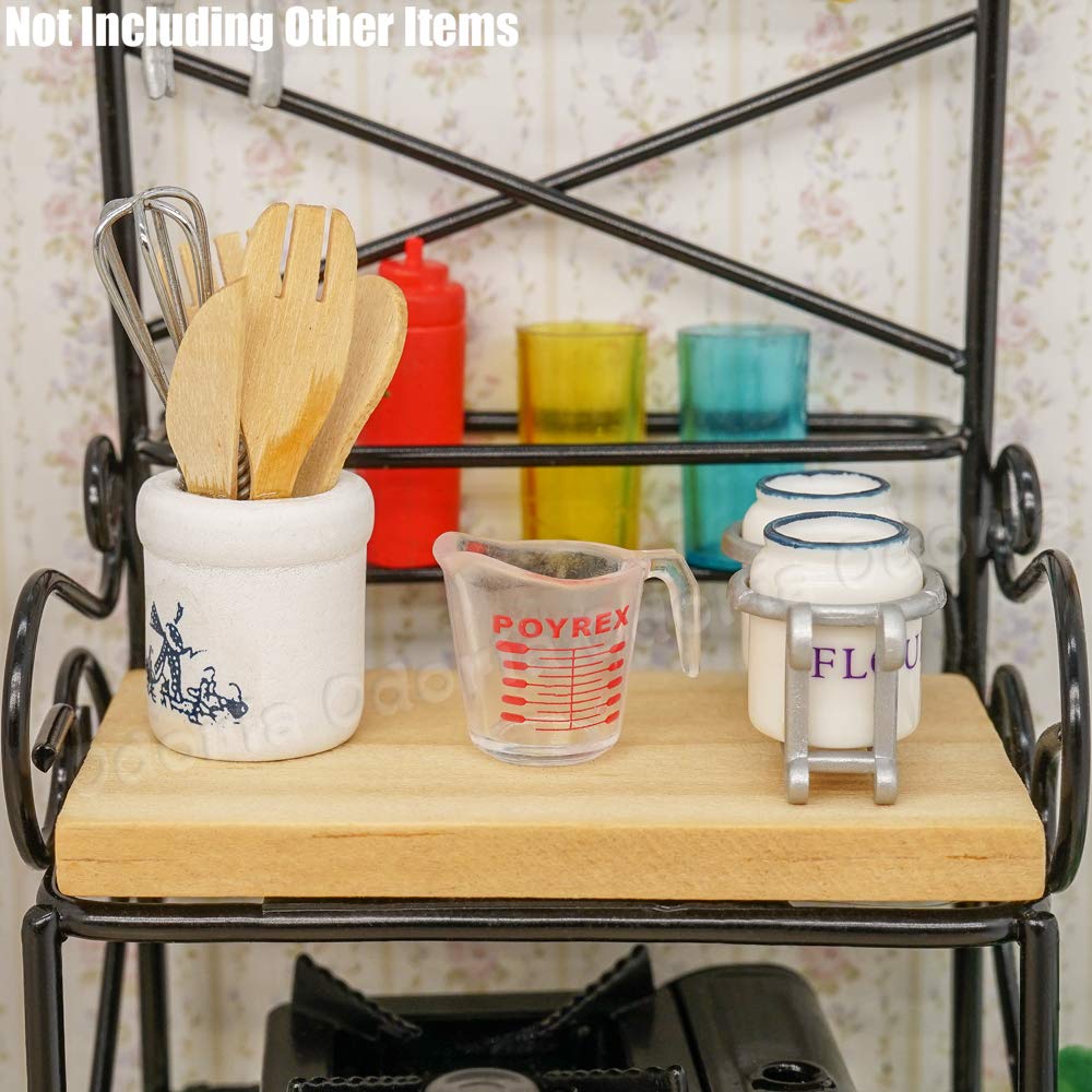 Odoria 1/12 Scale Miniature Bakers Rack - Black Dollhouse Kitchen Accessories for DIY Dollhouse, Miniature Baking Display & Collectible Decor