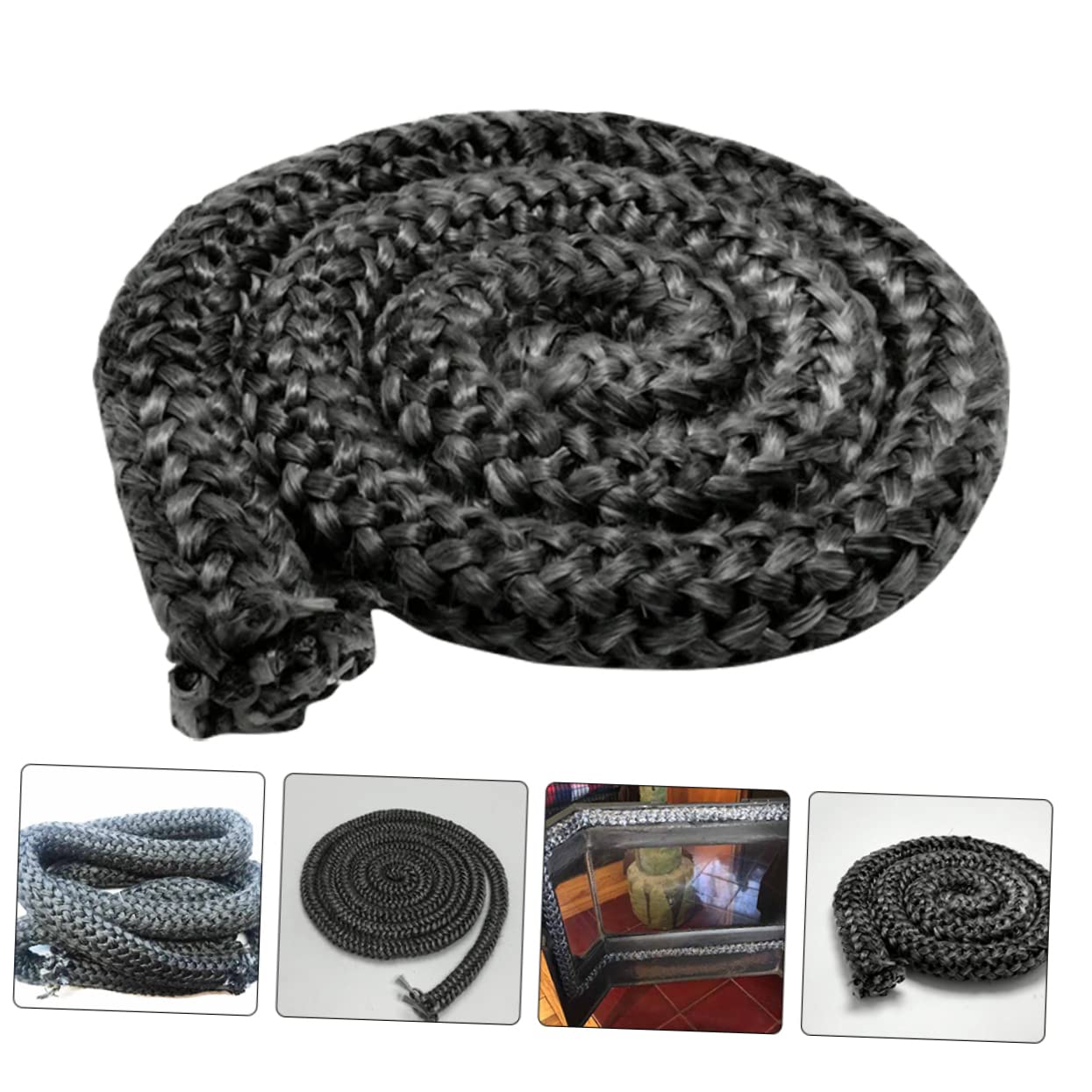 ULDIGI 2-Pack 1/4 Inch Fireplace Door Gasket - High Temperature Fiberglass Seal for Wood Stove, Fireplace & Pellet Stove Accessories - Flame Resistant, Durable Replacement for Wood Burning Stoves (Perfect for Sealing Gaps & Preventing Smoke Leaks)