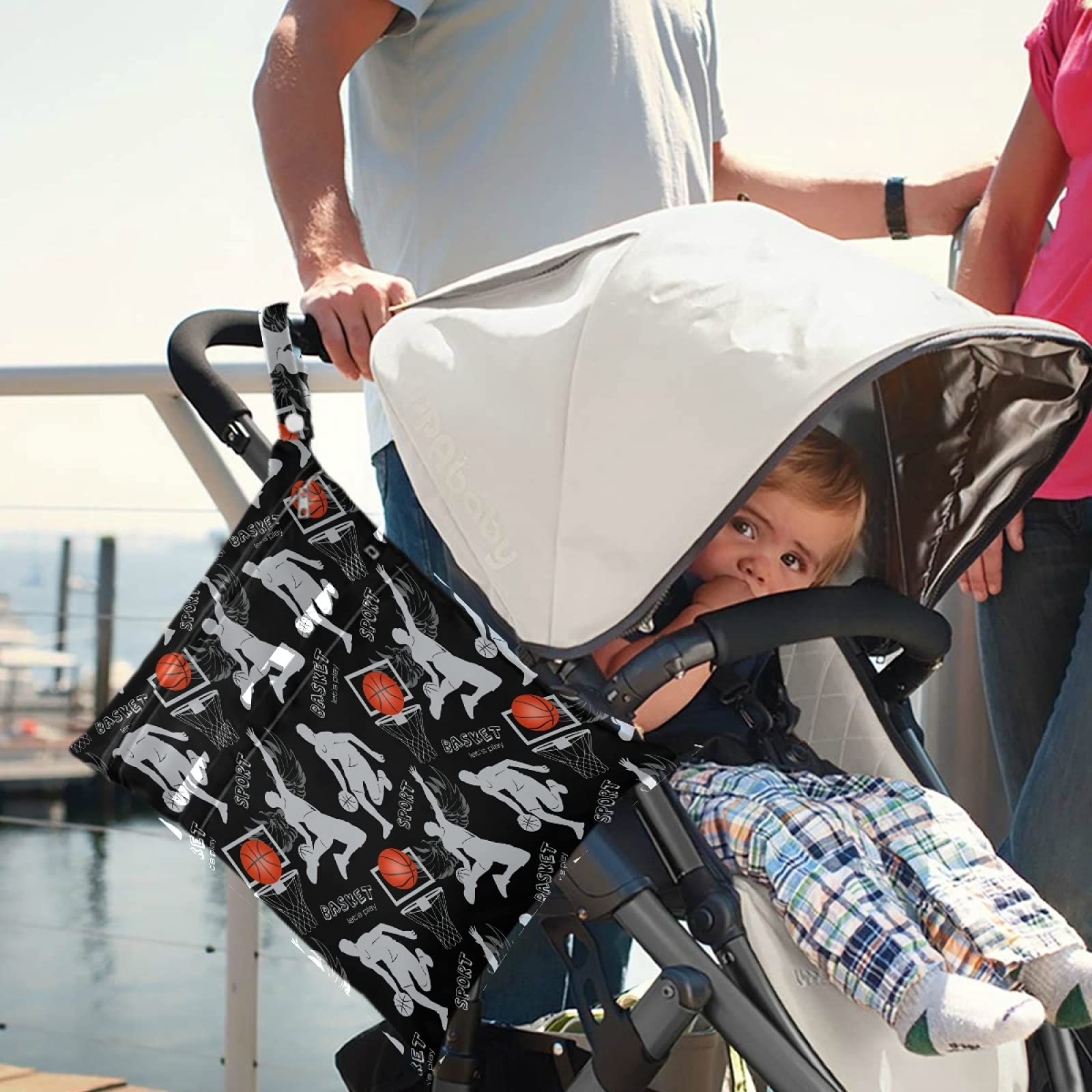 Visesunny 2-Pack Waterproof Wet Bags with Zipper Pockets - Reusable Washable Sports Gym Beach Travel Organizer for Swimsuits, Diapers, Toiletries & Dirty Clothes - Perfect for Pool, Daycare, Stroller & Gym Bag Use