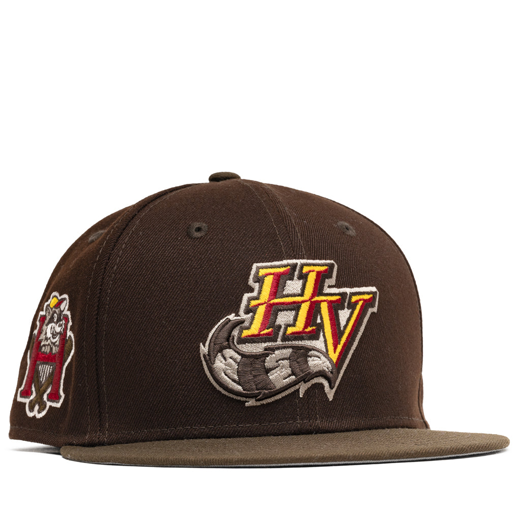 New Era x Politics Hudson Valley Renegades 59FIFTY Fitted Baseball Cap - Chocolate Brown Adjustable Hat for Men & Women - Perfect for Sports Games, Streetwear Fashion & Casual Outfits