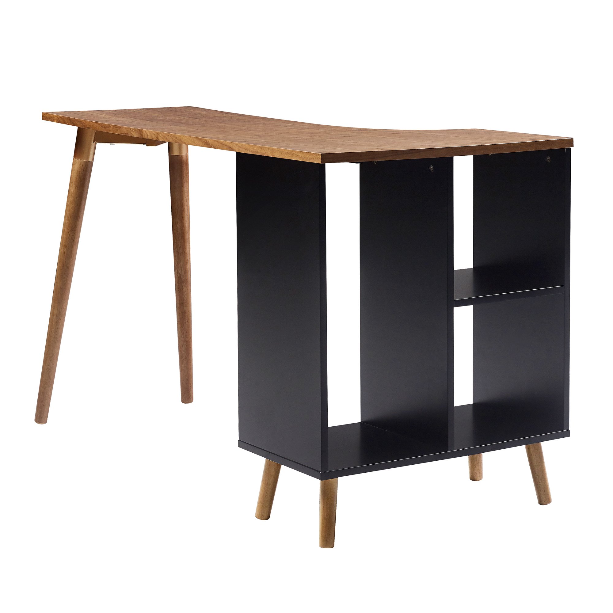 Premium Walnut & Black Office Desk - Modern Ergonomic Workstation for Home & Business Use - Perfect for Remote Work, Study, and Professional Workspaces