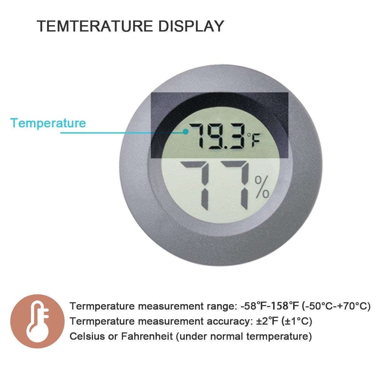 4-Pack Mini Digital Hygrometer Thermometer - LCD Indoor Humidity & Temperature Monitor for Home, Car, Greenhouse - Fahrenheit/Celsius Display - Ideal for Humidors, Baby Rooms, Humidifiers