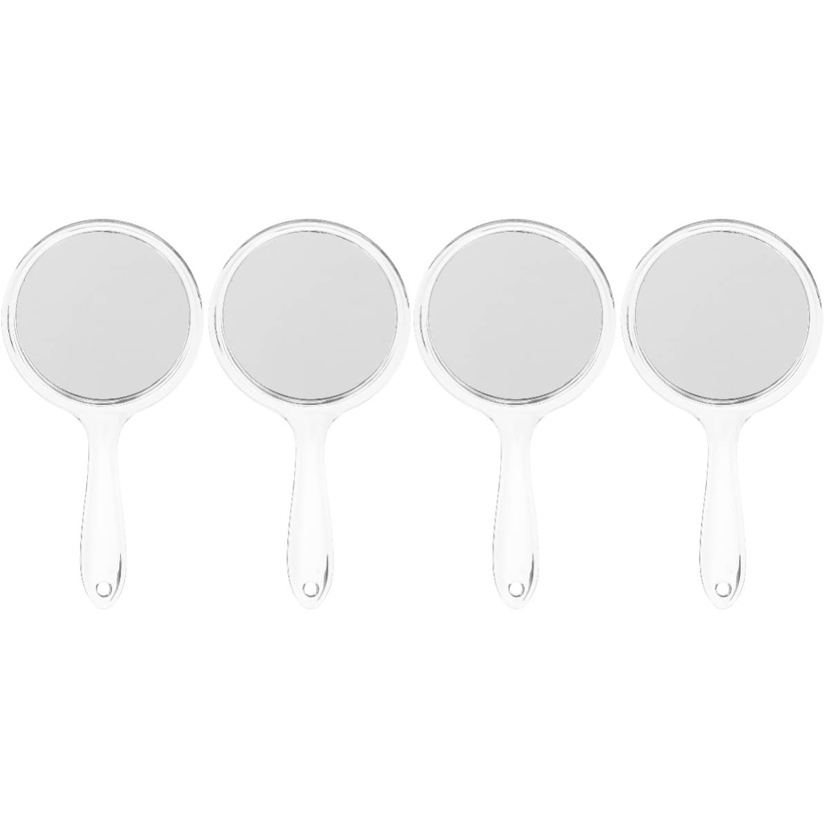 FRCOLOR 2-Pack Round Handheld Mirror with Handle - Magnifying & Vanity Makeup Mirror for Travel, Bathroom, and Dressing Table | Portable Cosmetic Mirror for Precise Makeup Application