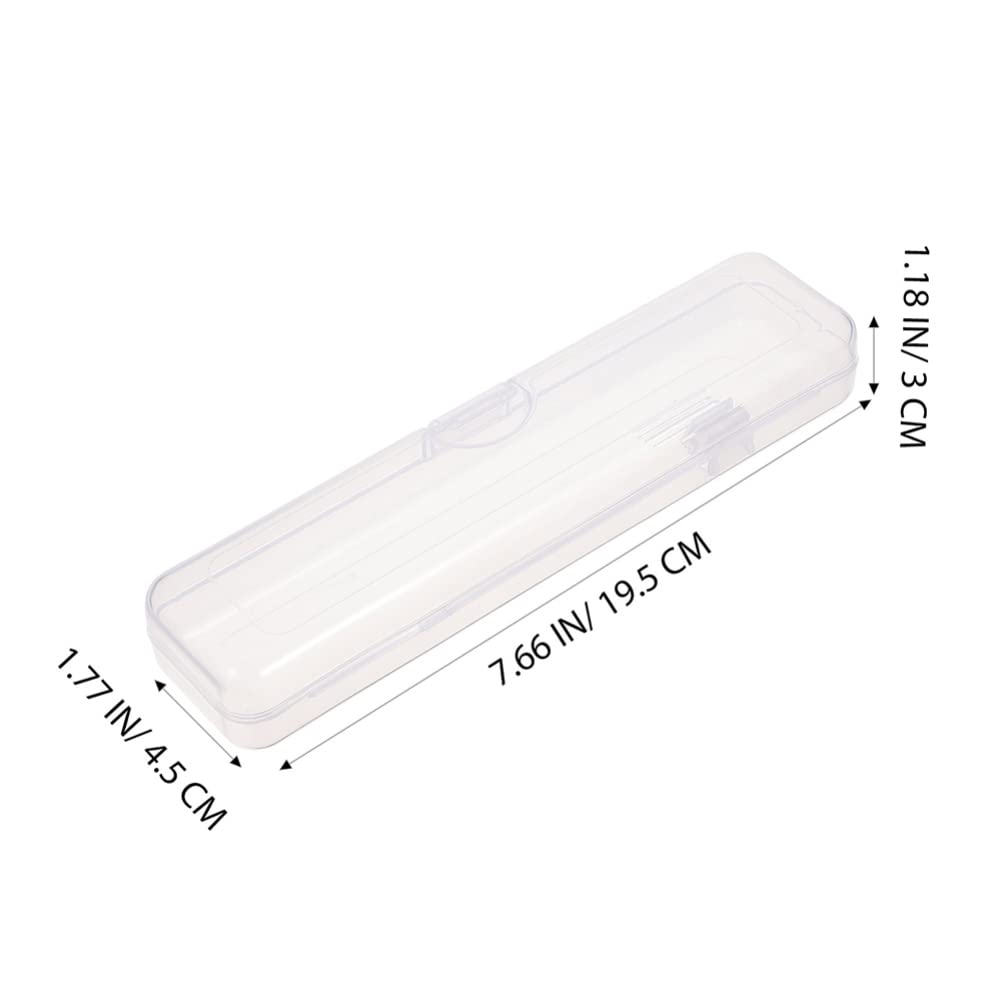 Healifty 2-Pack Travel Toothbrush Case with Toothpaste Holder - Compact Plastic Toothbrush Container for Travel, Camping & Gym - White PP Material (Pencil Case Style)