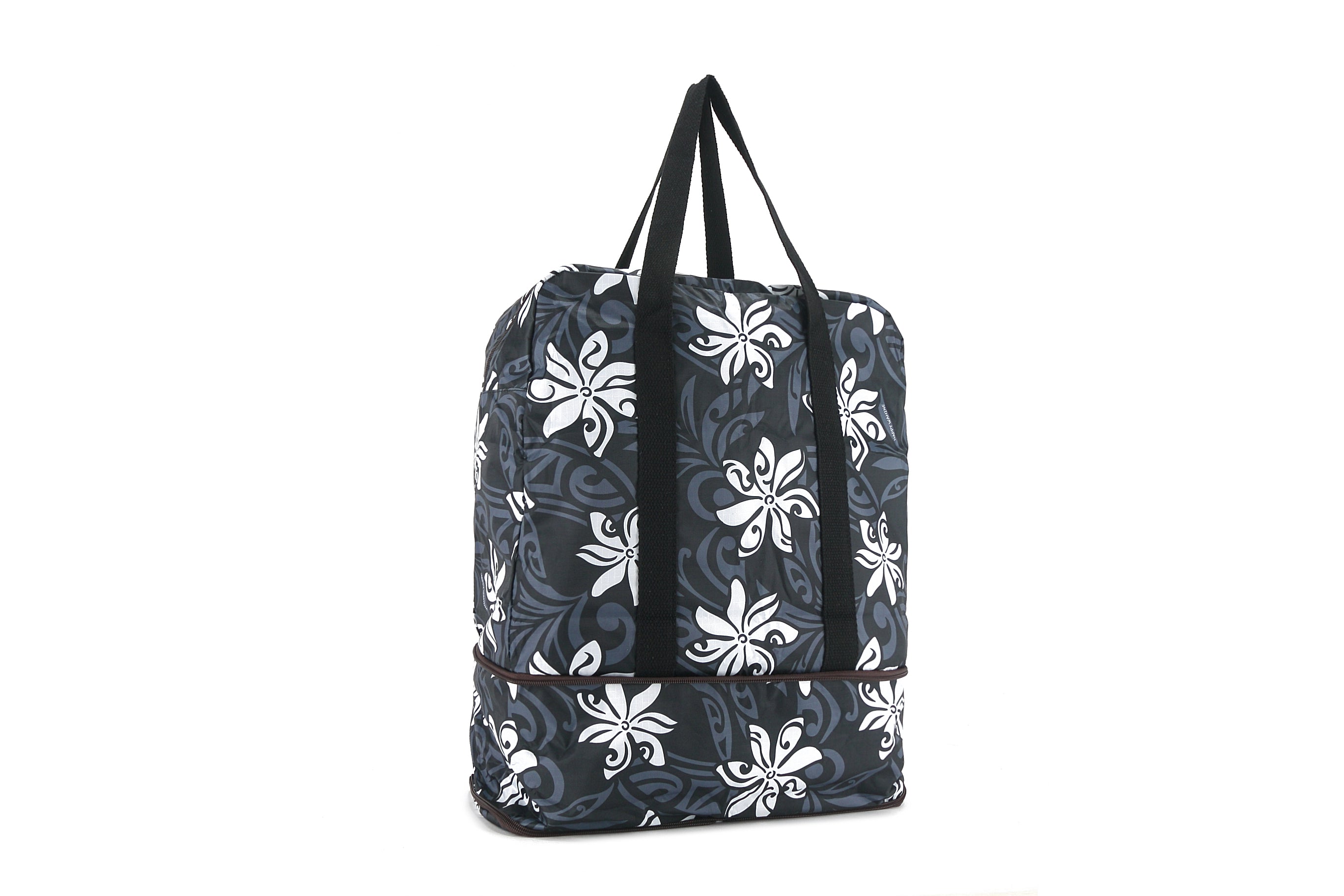 Foldable Duffle Bag for Travel & Gym - Sophie Tiare Infinity Black Water-Resistant Carry-On Luggage for Weekend Trips & Sports Gear