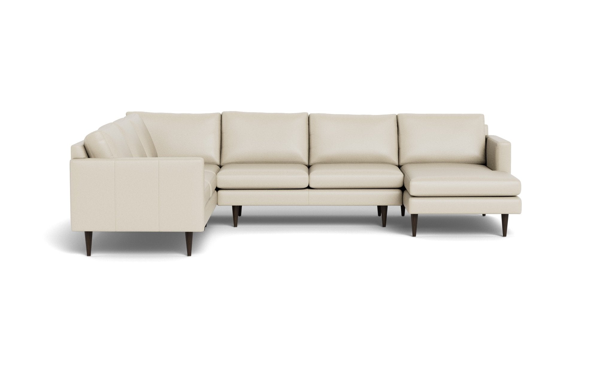 Premium Wallace 131 Genuine Leather Sectional Sofa with Right Chaise - Modern Untufted Corner Couch for Living Room, Lounge & Family Room Comfort