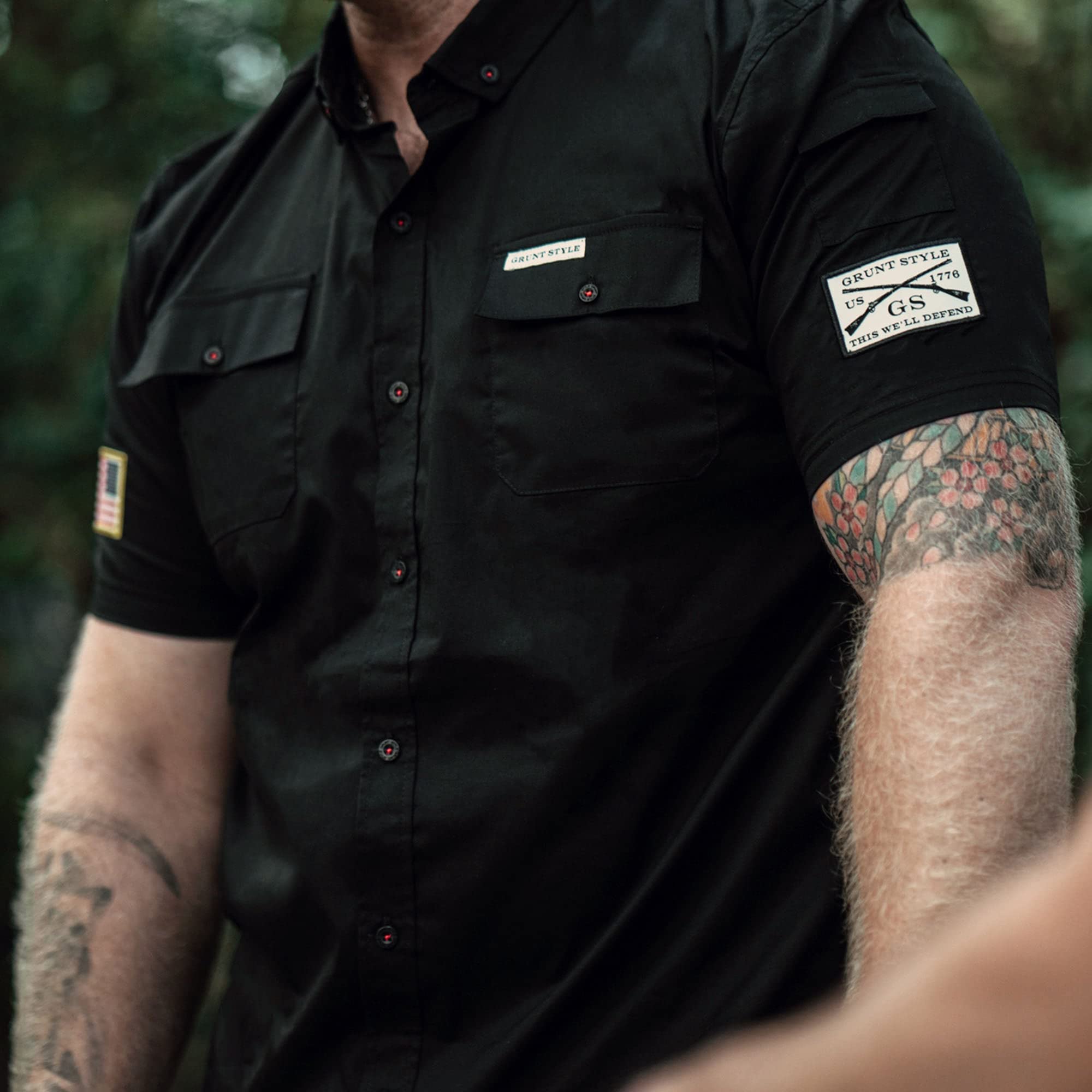 Grunt Style Men's Short Sleeve Button Down Shirt - Casual Workwear & Garage Mechanic Shirt for Outdoor Activities and Everyday Wear