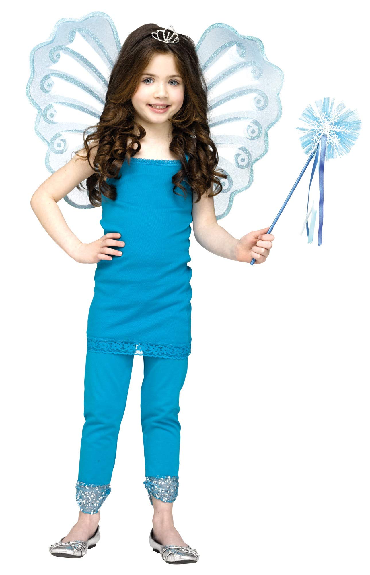 Sparkle Ice Wings & Wand Set - Magical Fairy Costume Accessories for Kids Dress Up, Halloween, Cosplay & Birthday Parties