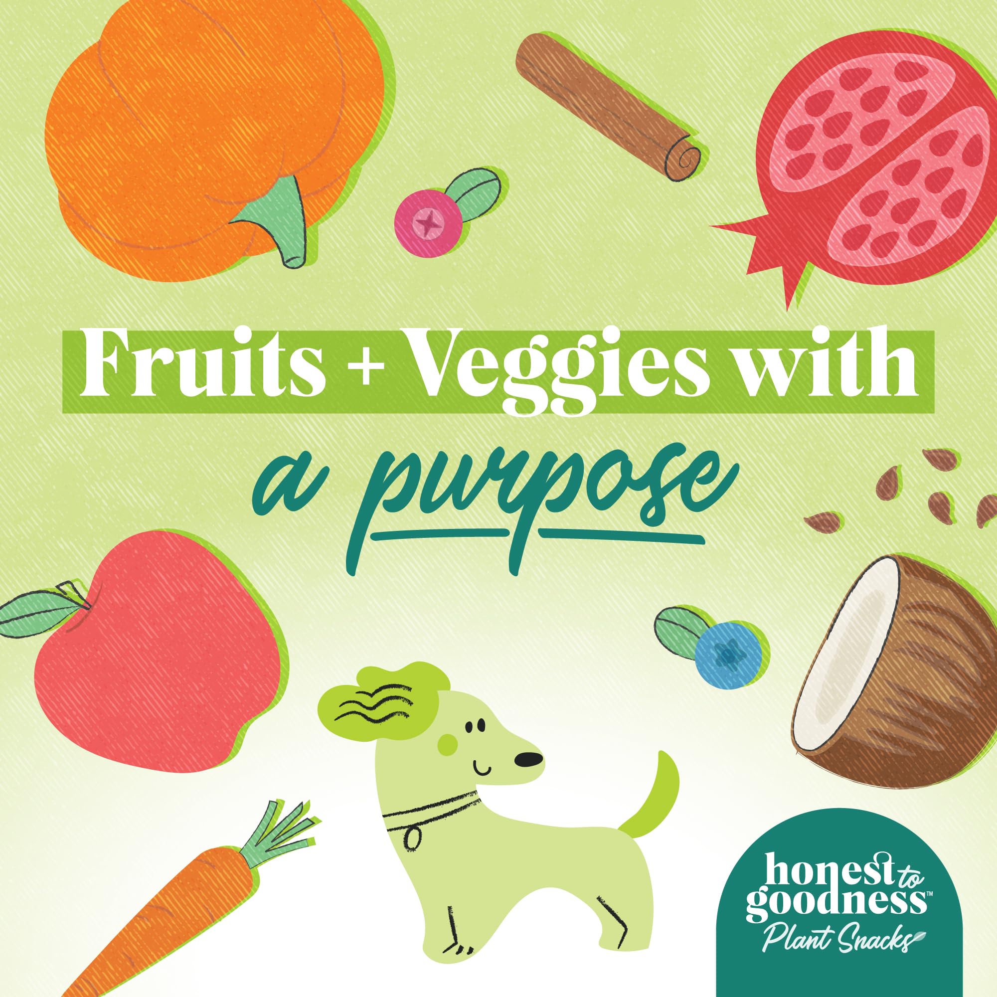 Honest to Goodness Plant-Based Dog Treats with Omega 3 & Postbiotics - 8oz Variety Pack (4 Bags) | Healthy Vegan Snacks for Training, Rewards & Digestive Health