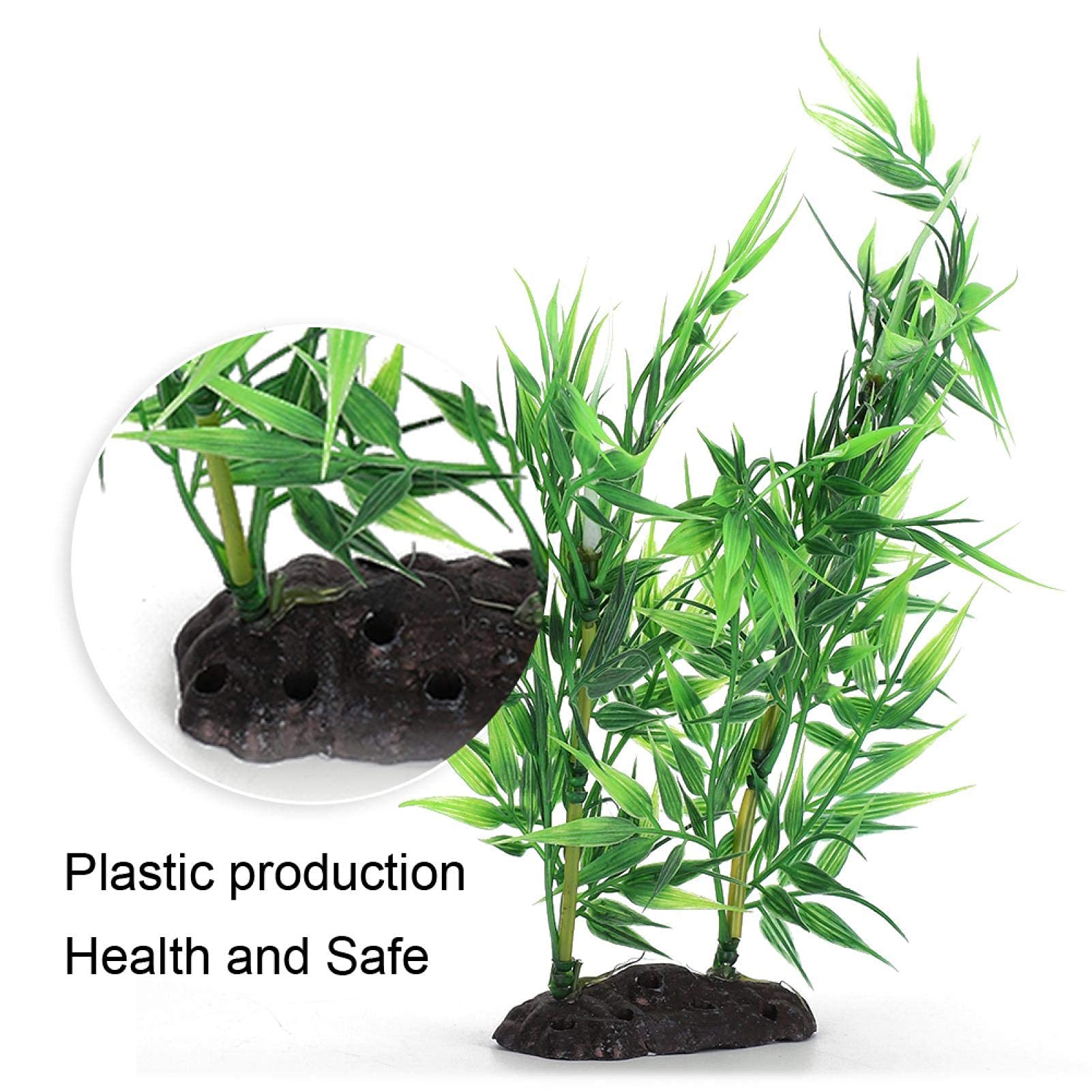 Jeanoko Artificial Aquatic Plants - Small Bamboo Leaves Green Plastic Water Plants for Freshwater & Marine Aquariums - Perfect Fish Tank Decor, Reptile & Amphibian Hiding Spots - Ideal for Aquascaping, Betta Fish Tanks & Terrariums