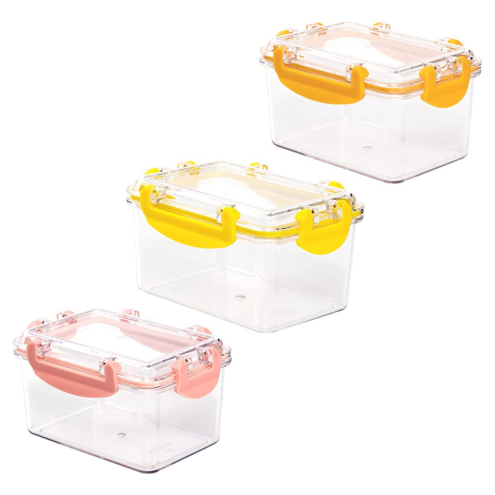 Airtight Food Storage Containers with Lids - 3-Piece Set for Fresh Keeping, Meal Prep & Fridge Organization | Clear BPA-Free Plastic Containers for Fruits, Vegetables & Leftovers | Ideal for Kitchen, Pantry & Lunch Box Storage