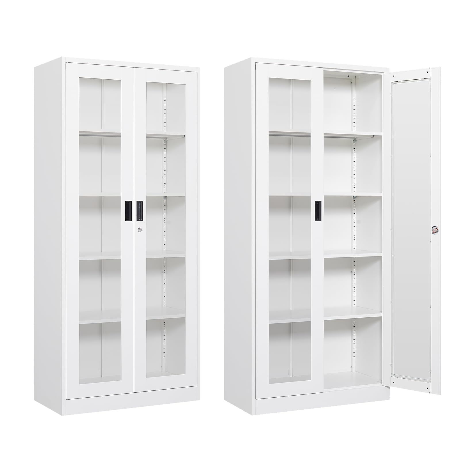 Glass Display Cabinet with 4 Adjustable Shelves - 71
