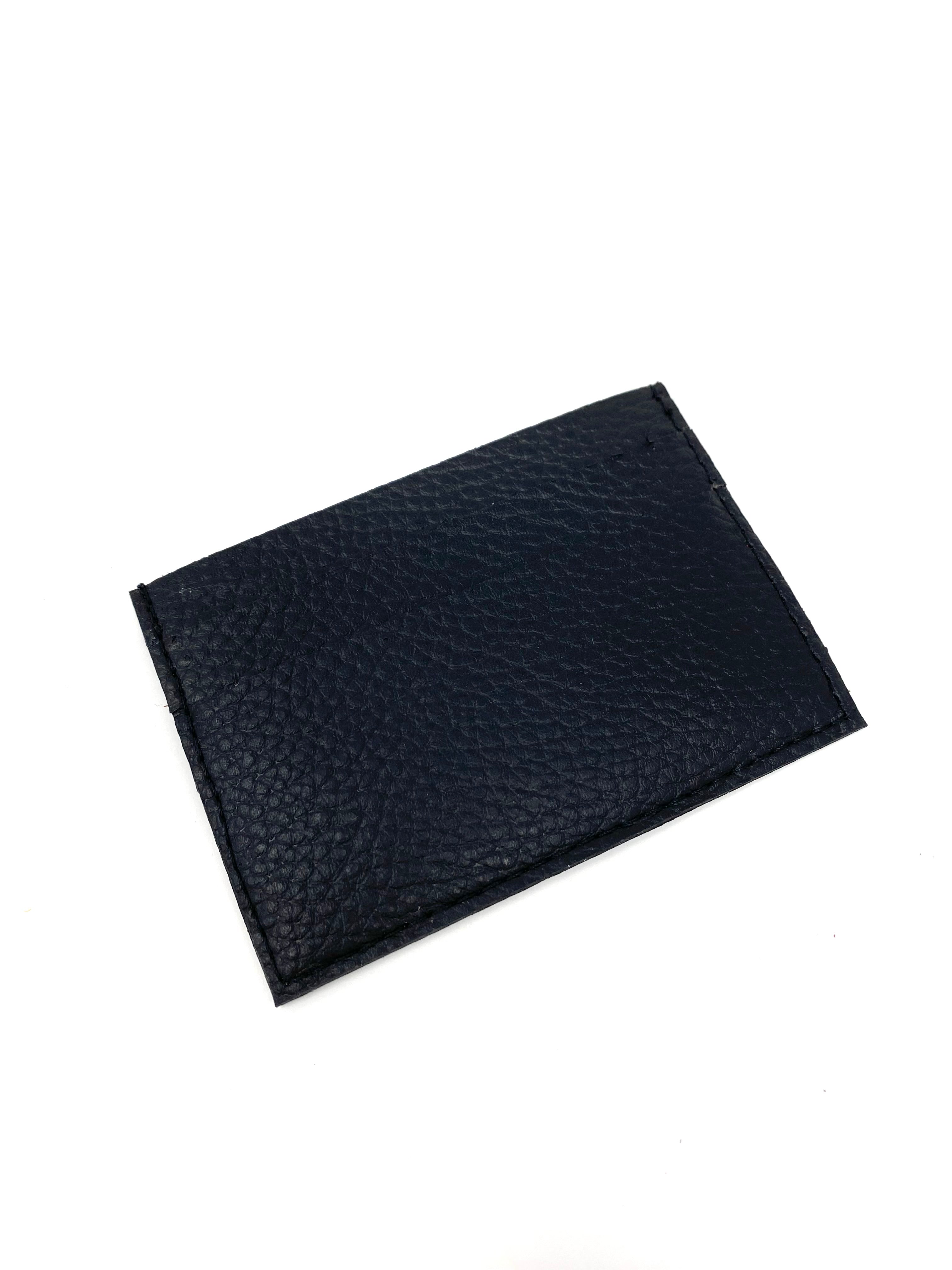 Premium Novacas Black Pebble Boris Cardholder - Slim RFID Blocking Leather Wallet for Men & Women | Perfect for Travel, Business & Everyday Use