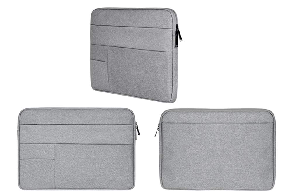Oxford Water Repellent Laptop Sleeve Case for 13-13.3 Inch MacBook Pro/Air - Large Capacity Multi-Pocket Bag with Protective Cover, Gray - Perfect for Work, Travel, and School