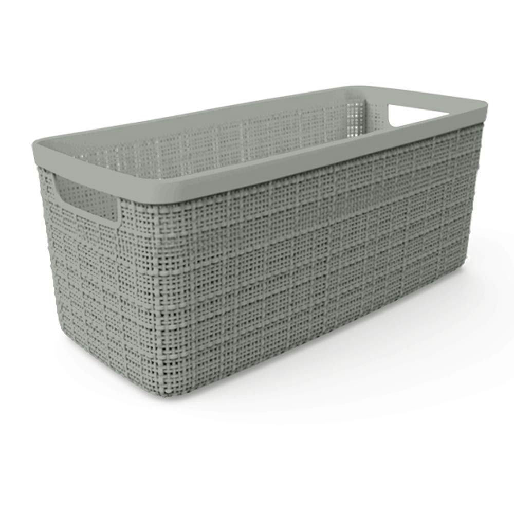 Curver 12-Piece Decorative Plastic Storage Basket Set - Organize Home, Office & Bathroom | Space-Saving Storage Solution for Shelves, Closets & Laundry Rooms