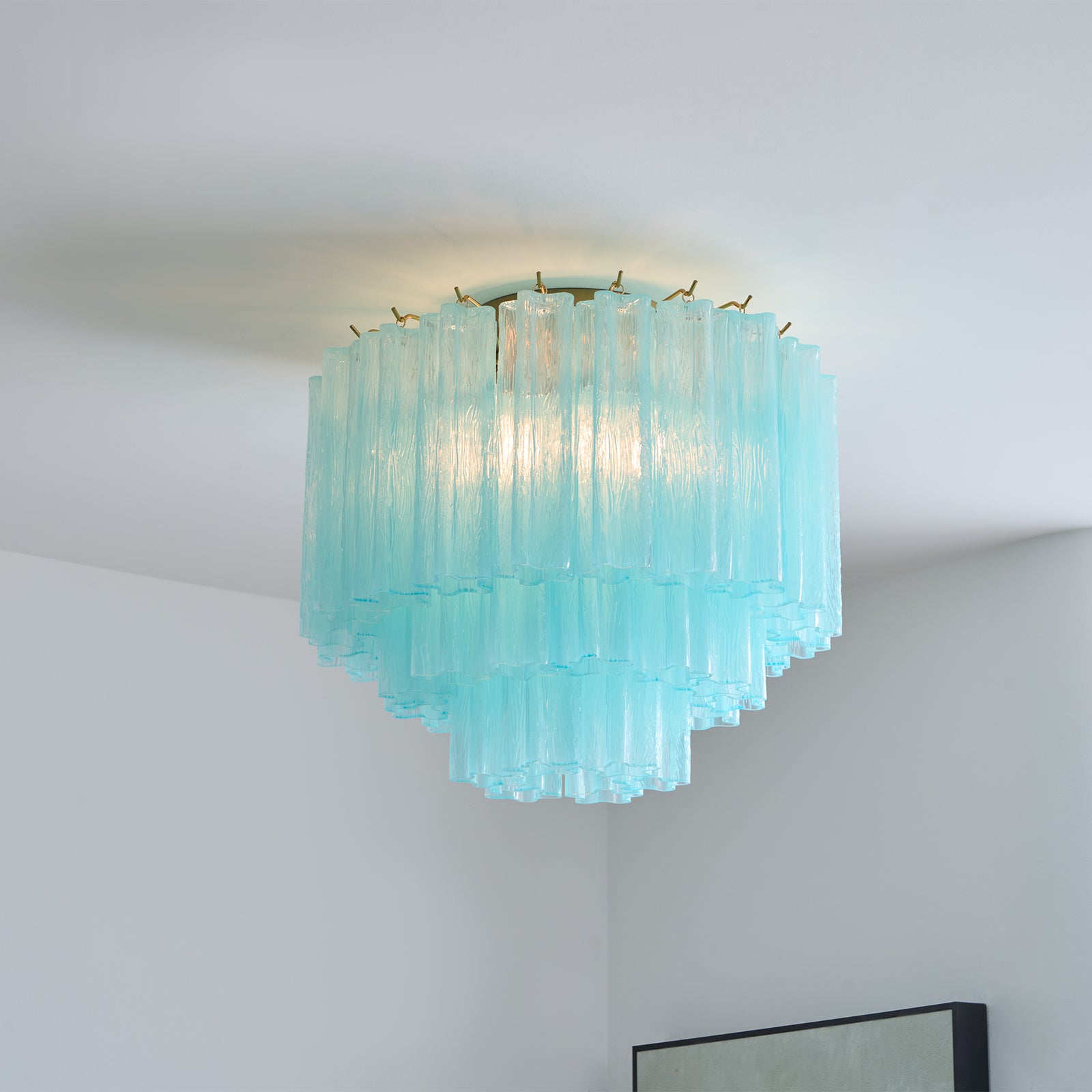 Glacia Murano Glass Ceiling Lamp - Elegant Modern Lighting for Living Room, Dining Room & Bedroom