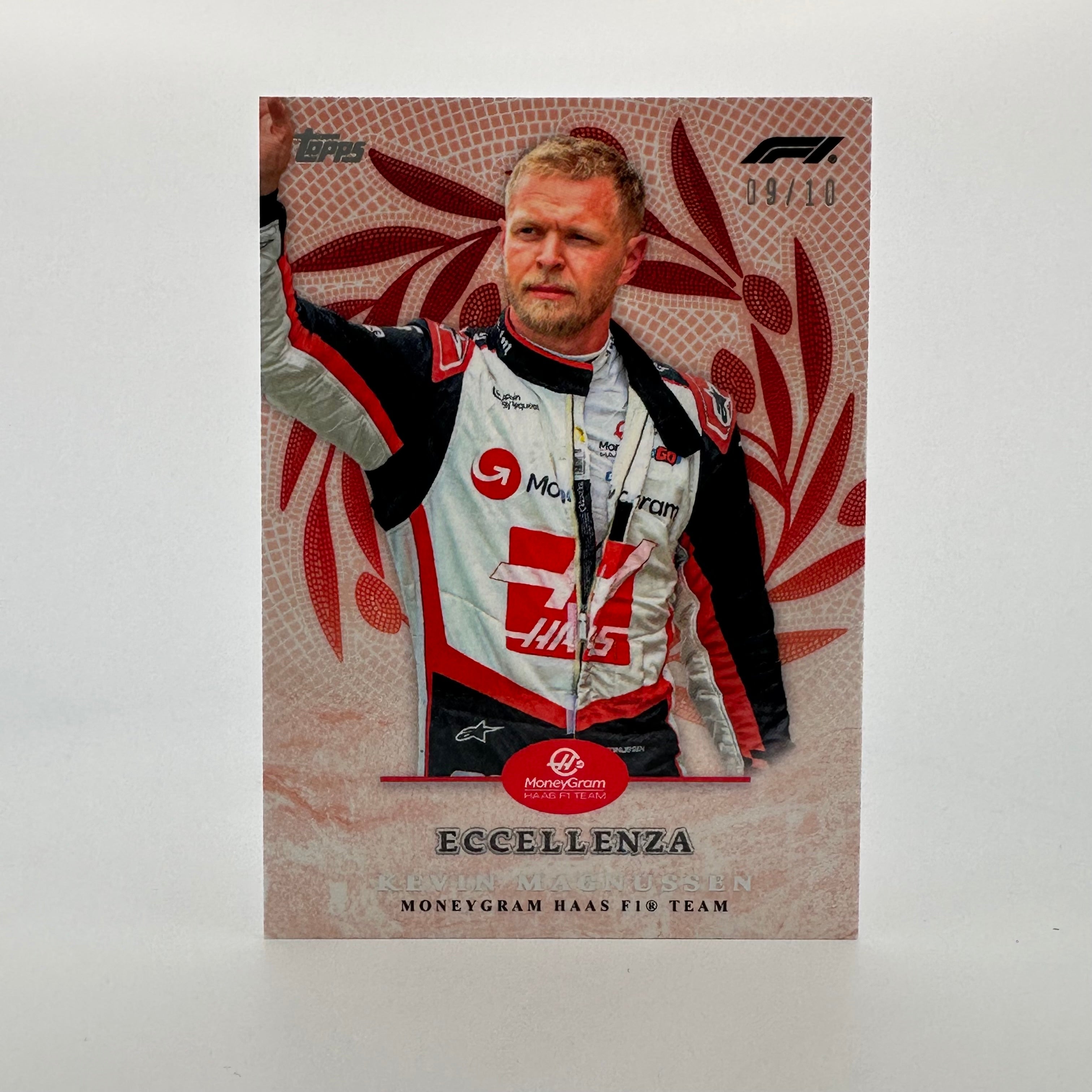 2024 Topps Eccellenza F1 Kevin Magnussen Trionfo Red Racing Card - Perfect for F1 Collectors and Motorsport Fans