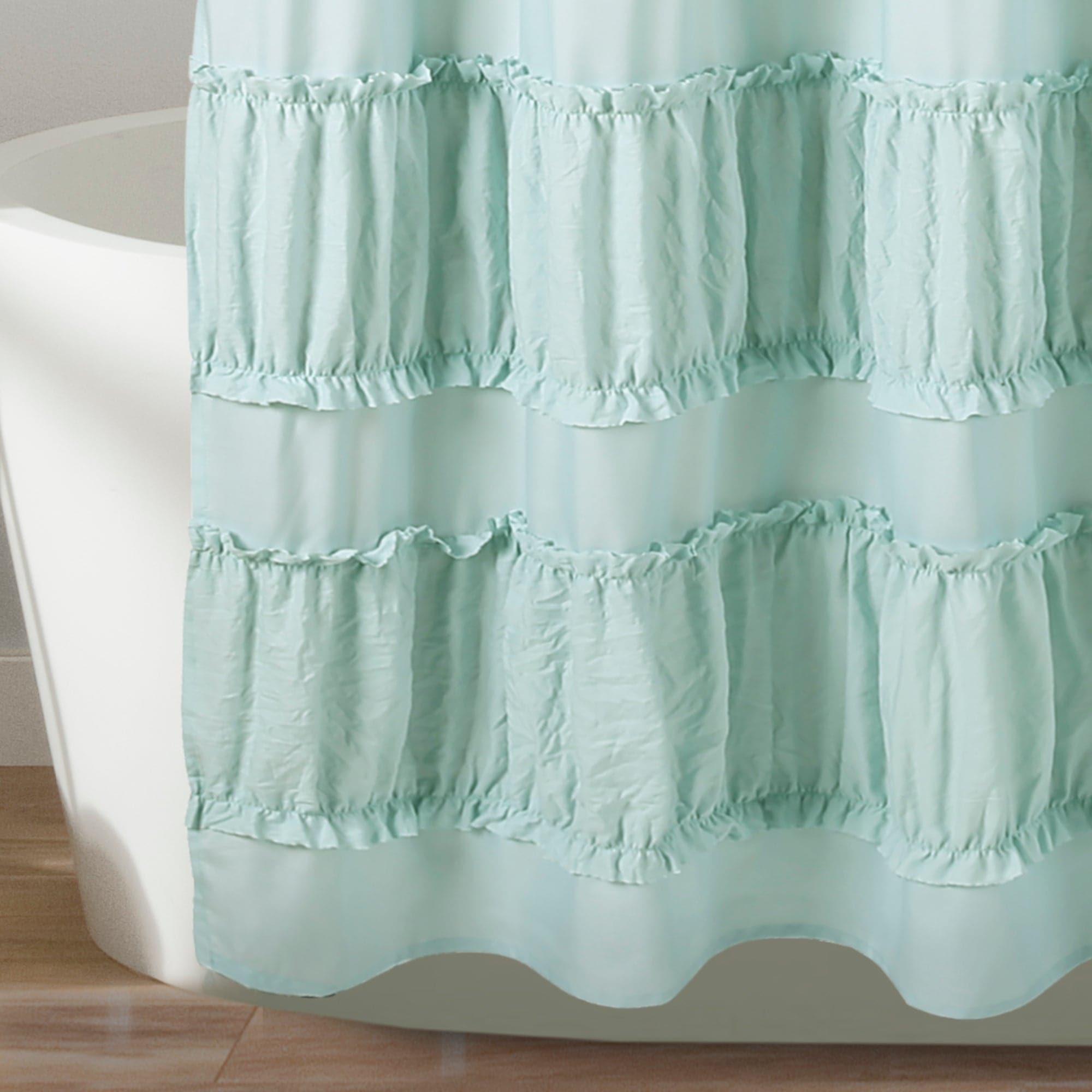 Nova Ruffle Shower Curtain - Waterproof Bathroom Decor with Elegant Ruffles for Modern Home, Perfect for Bathroom, Guest Room, and Spa Retreat