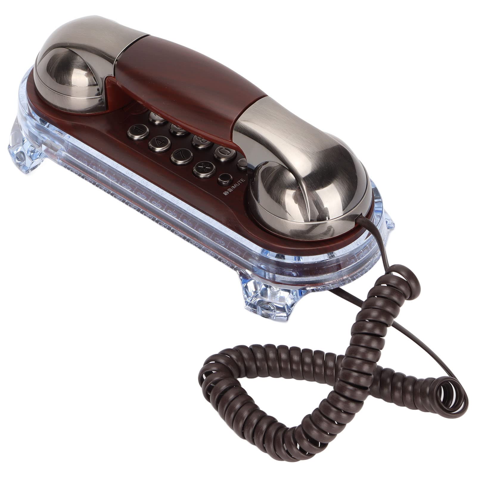 Vintage European Wall Phone with Tone Dialing, Mute, Redial & Pause Function - Corded Landline Phone for Home & Hotel Use (Patina Finish) | Perfect for Retro Home Decor & Office Communication