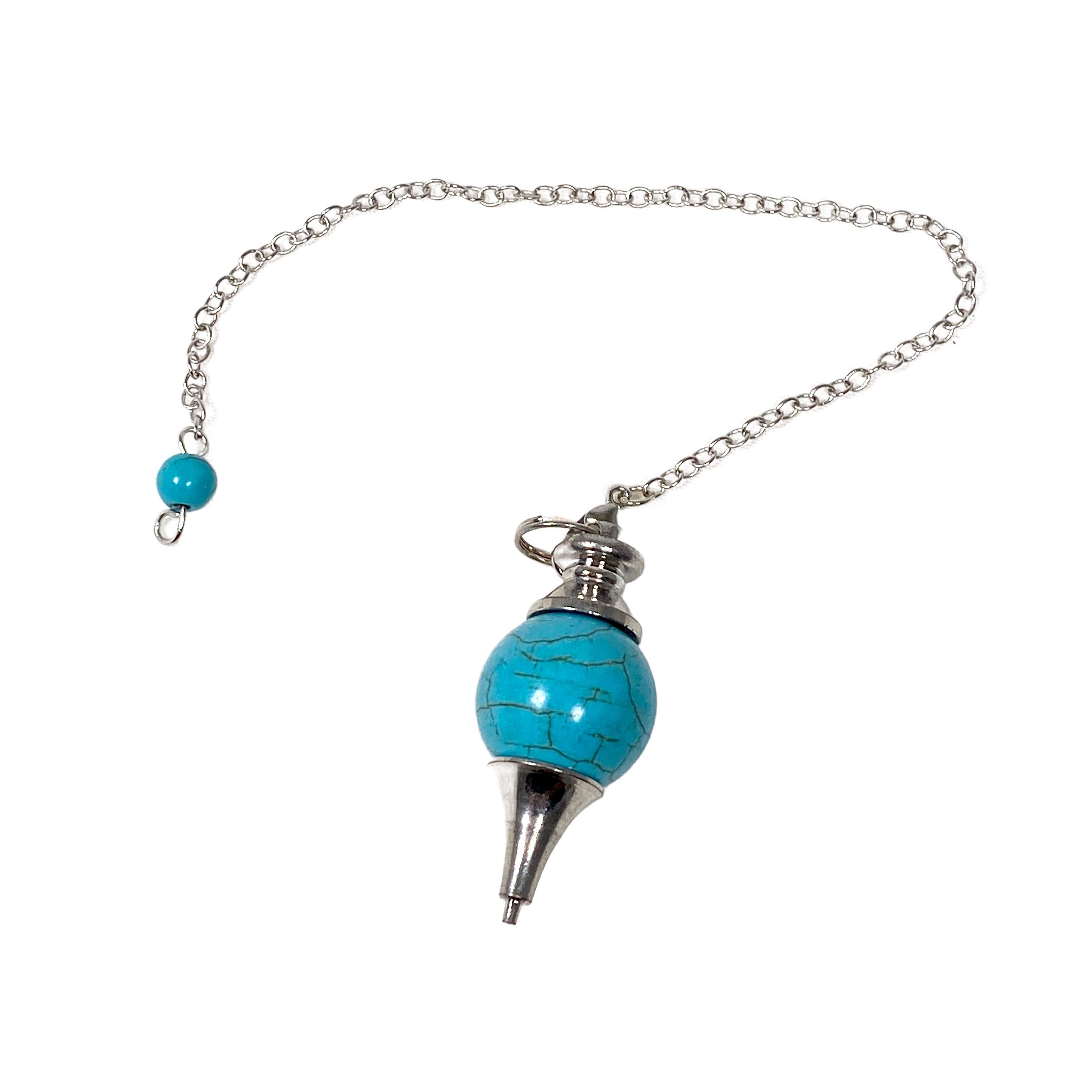 Natural Round Gemstone Pendulum PD1 - Perfect for Divination, Dowsing & Spiritual Healing