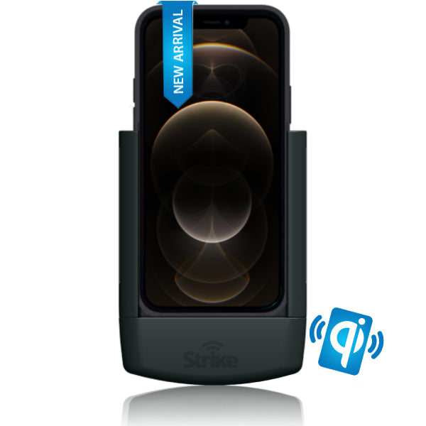 iPhone 12 Pro Max Wireless Charging Car Mount Holder - Compatible with Apple Cases | Secure Hands-Free Phone Stand for Driving, Commuting & Road Trips