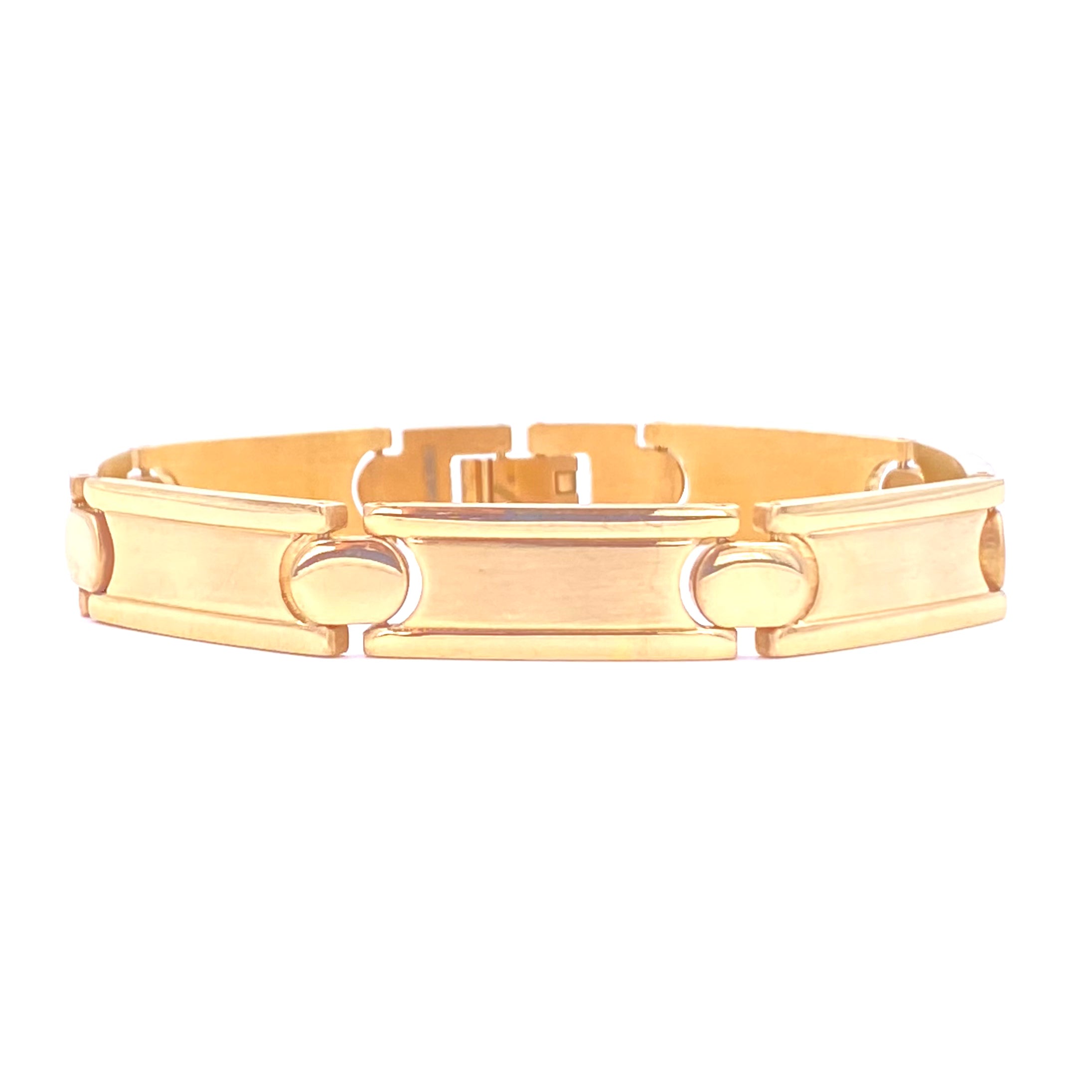 Premium Ashley Gold Stainless Steel Circle Link Bracelet for Men - Hypoallergenic, Tarnish-Resistant Jewelry Gift for Him - Perfect for Date Nights, Weddings & Formal Events