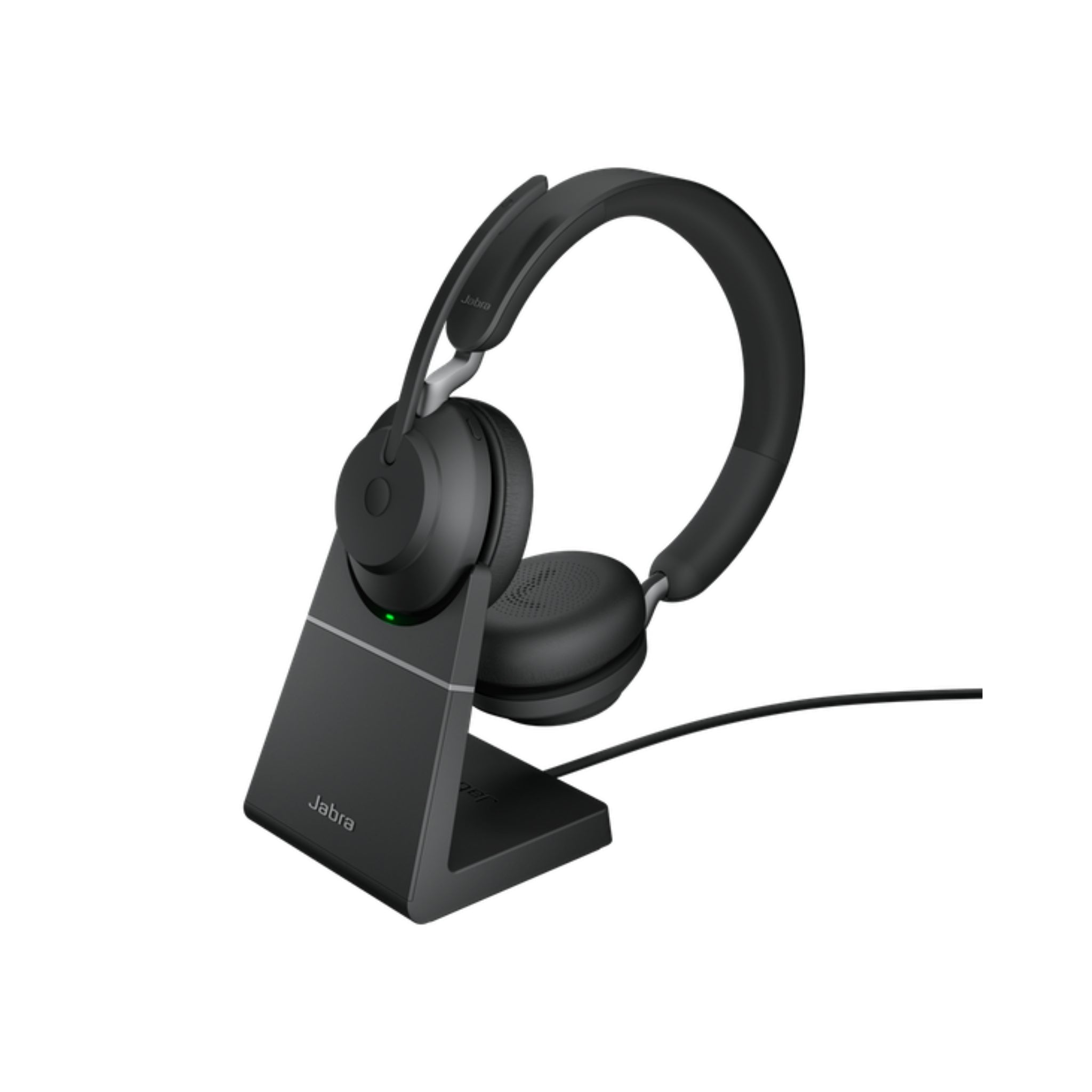 Jabra Evolve2 65 Wireless Bluetooth Headset with USB-C Charging Stand - Noise Cancelling Office Headphones for Calls & Music (Black) | Perfect for Remote Work, Video Conferencing & Home Office Use