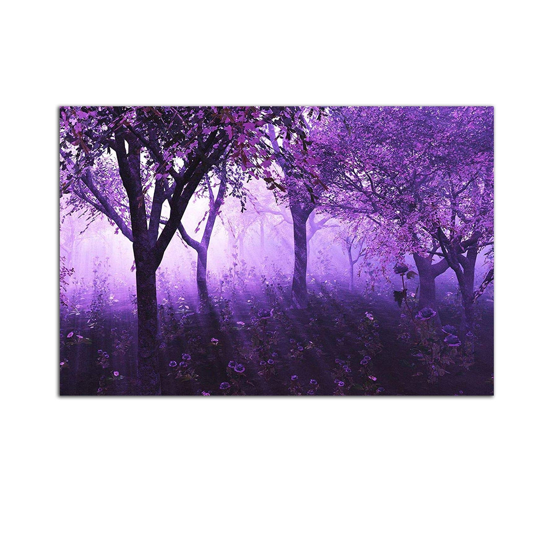 Startonight Purple Forest Acrylic Glass Wall Art - 24x36 Inch Modern Home Decor - High Gloss Ready to Hang Painting for Living Room, Bedroom & Office