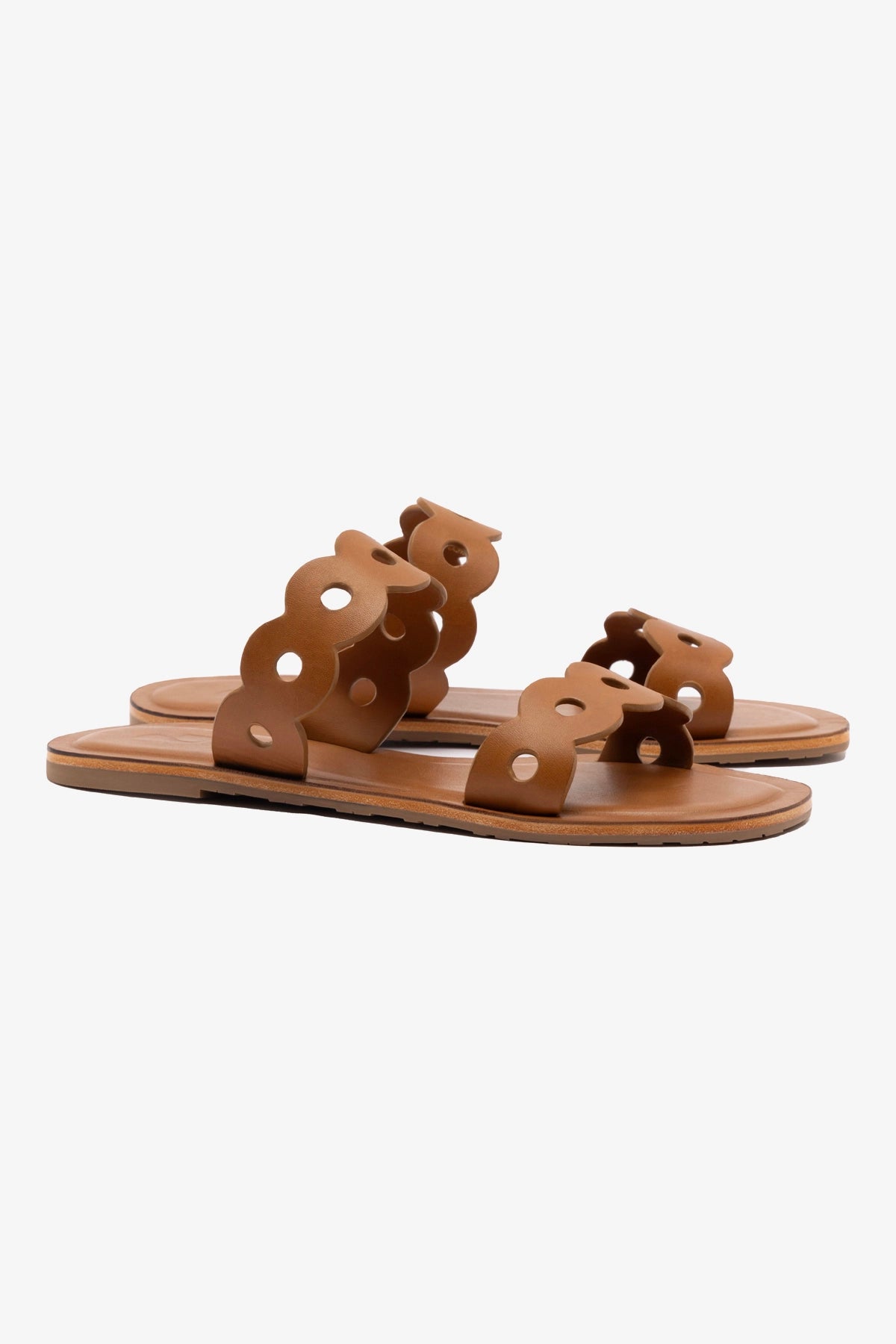 Florence Flat Mule Shoes - Light Caramel Genuine Leather Slip-On Loafers for Women | Comfortable Casual & Office Wear