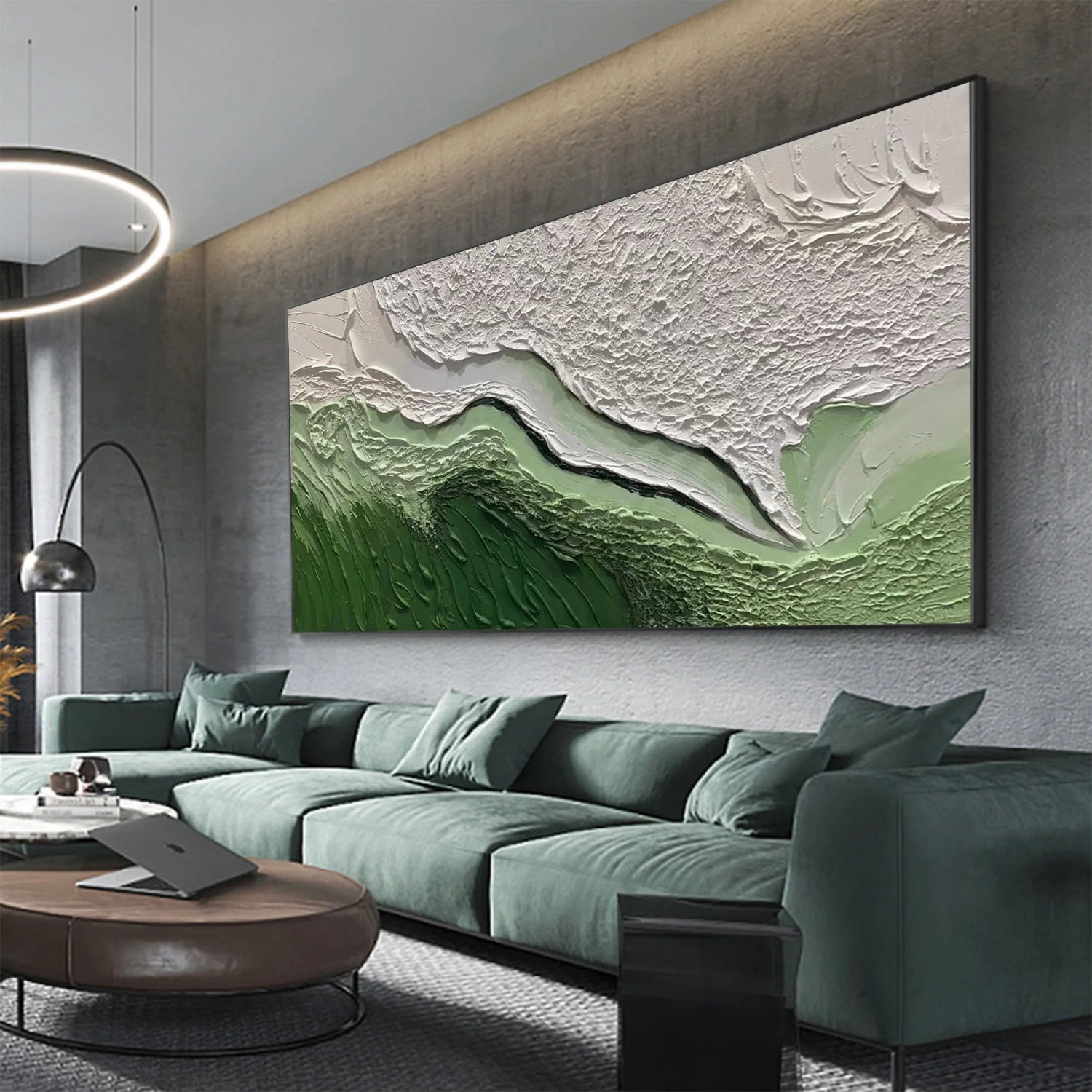 Blue & Green Abstract Wall Art Print #BG098 - Modern Home Decor for Living Room, Bedroom & Office