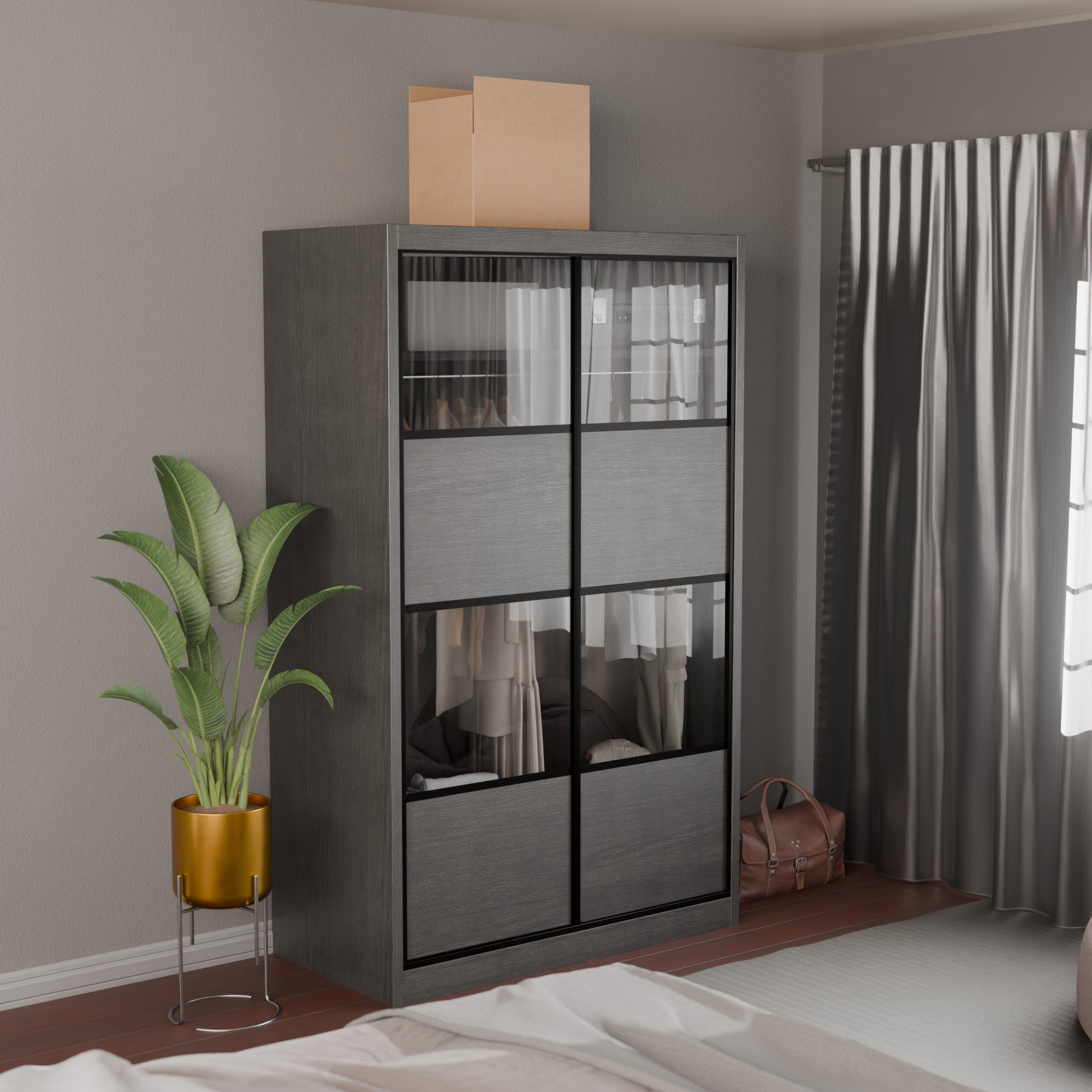 Josie Modular Wardrobe W06 - Customizable Closet Organizer with Adjustable Shelves & Hanging Rod for Bedroom, Closet, or Walk-In Wardrobe Organization