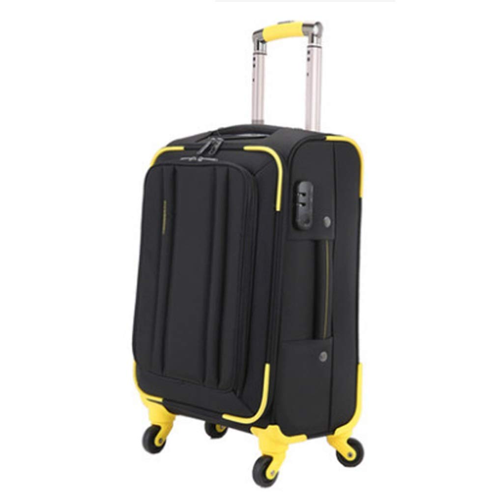Premium 20-Inch Black Oxford Cloth Trolley Case - Lightweight Laptop & Tablet Carry-On Suitcase for Business Travel, Students & Commuters | Durable Wheels, Spacious Hand Luggage for Airplanes & Daily Use