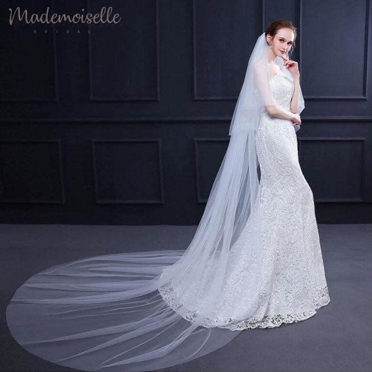 Denisse Veil - Elegant Lace Wedding Veil for Brides | Perfect for Church Ceremonies & Outdoor Weddings