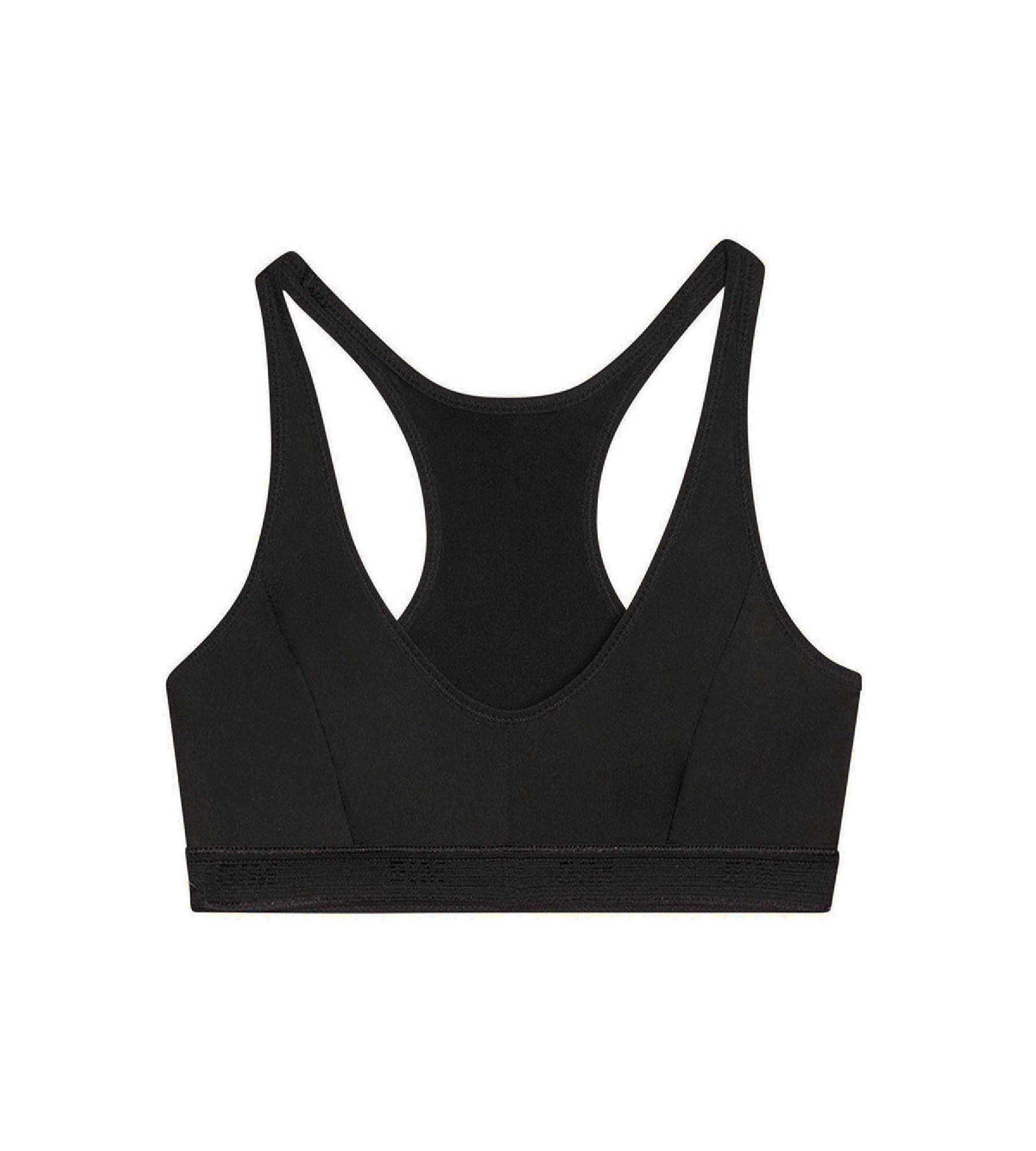 DIM Pocket Micro Girl Black Sports Bra - High Support Workout Bra for Running, Yoga & Gym - Breathable & Comfortable Activewear for Women