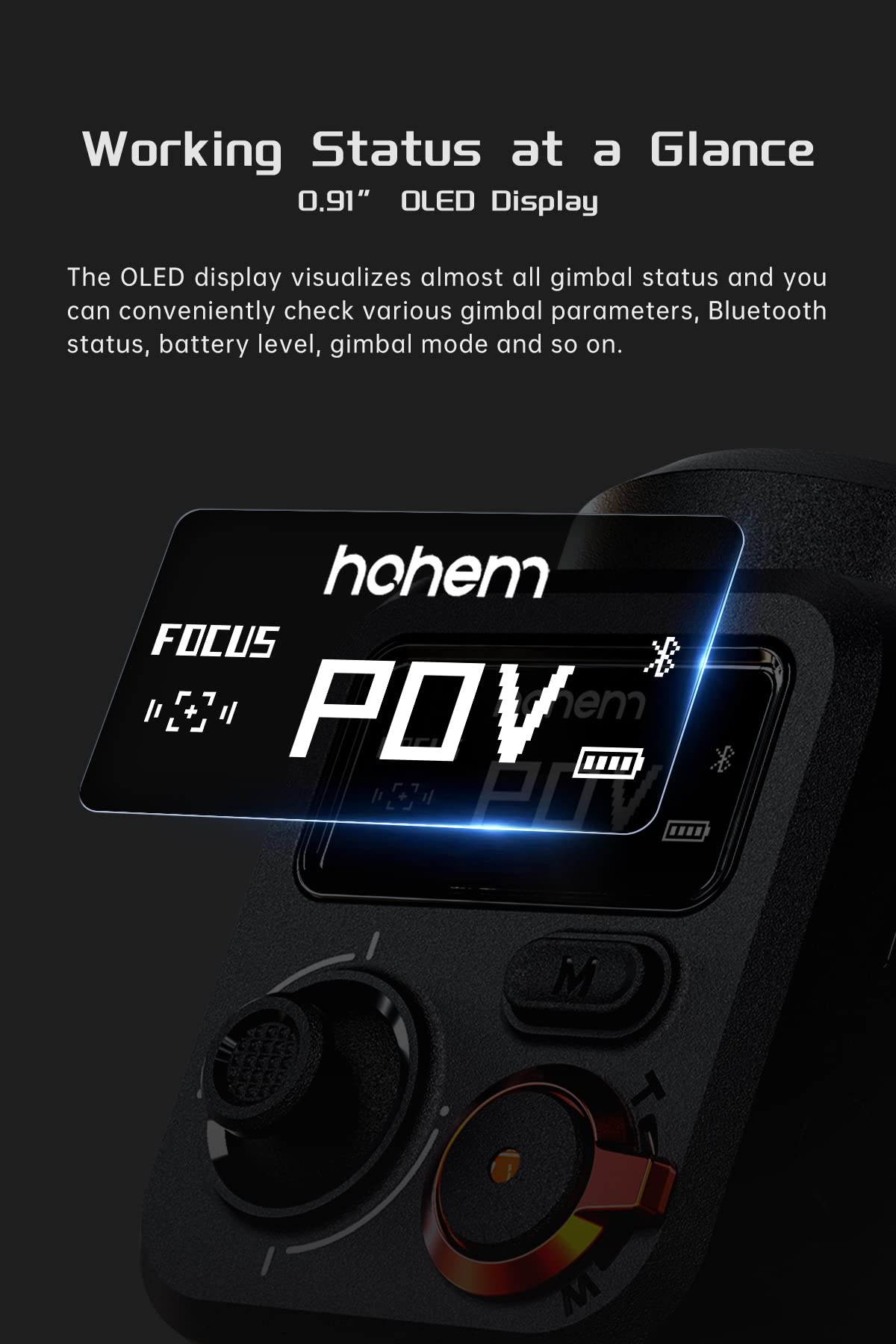 Hohem iSteady M6 3-Axis Smartphone Gimbal Stabilizer with OLED Display - 400g Payload, Reverse Charging for iPhone & Android - Perfect for Vlogging, Travel Videos, and Social Media Content Creation