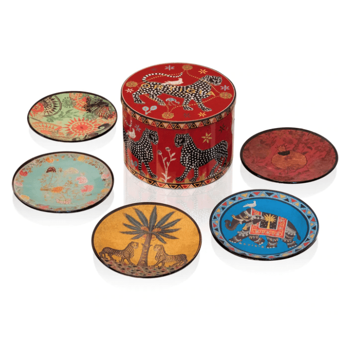 5-Piece Round Glass Plates Set - Durable & Elegant Dinnerware for Home, Restaurants, and Party Serving