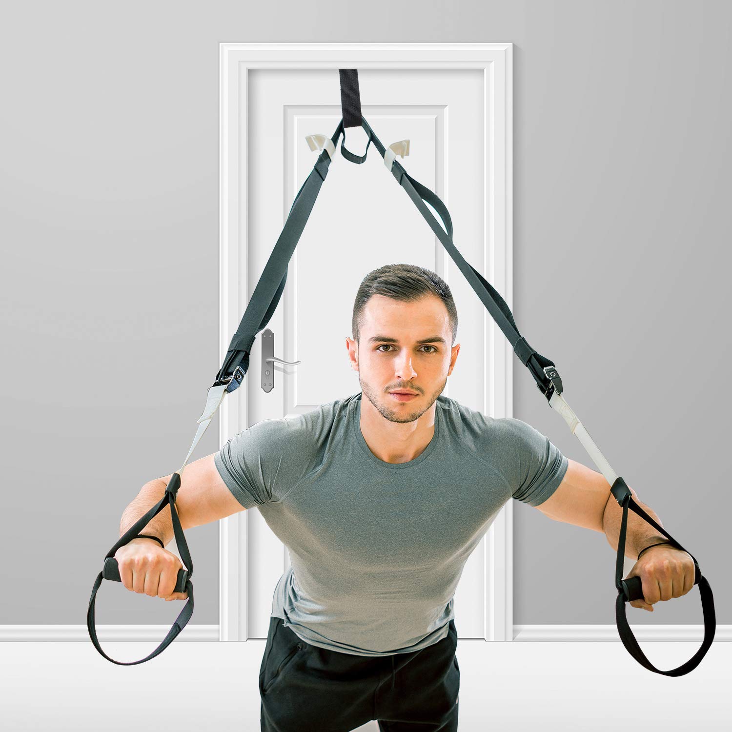 4-Piece Door Anchor Resistance Bands Set - Elastic Fitness Bands with Foam Door Anchor for Home Workouts, Strength Training, Yoga & Physical Therapy - Perfect for Full-Body Exercise & Rehabilitation
