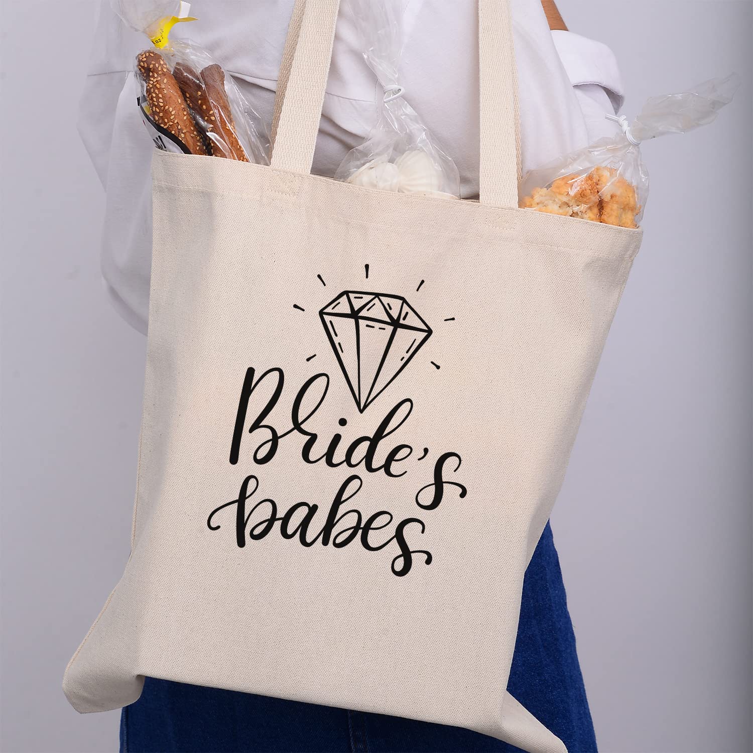 Personalized Bride Tote Bag - Custom Wedding Bachelorette Gift for Bridesmaids & Bridal Shower - Cute Canvas Tote with Name - Perfect for Bachelorette Parties, Wedding Prep & Honeymoon Travel