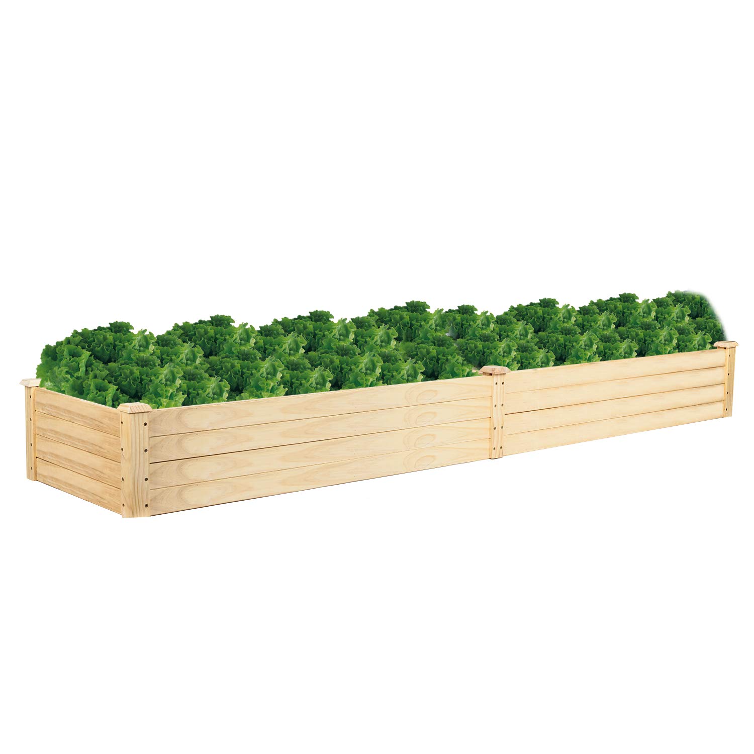 VINGLI 96x24x10 Inch Wooden Raised Garden Bed - Outdoor Planter Box for Vegetables, Flowers, Herbs - Durable Patio Planting Kit for Lawn, Yard & Backyard Gardening - Perfect for Urban Farming & Small Space Gardening