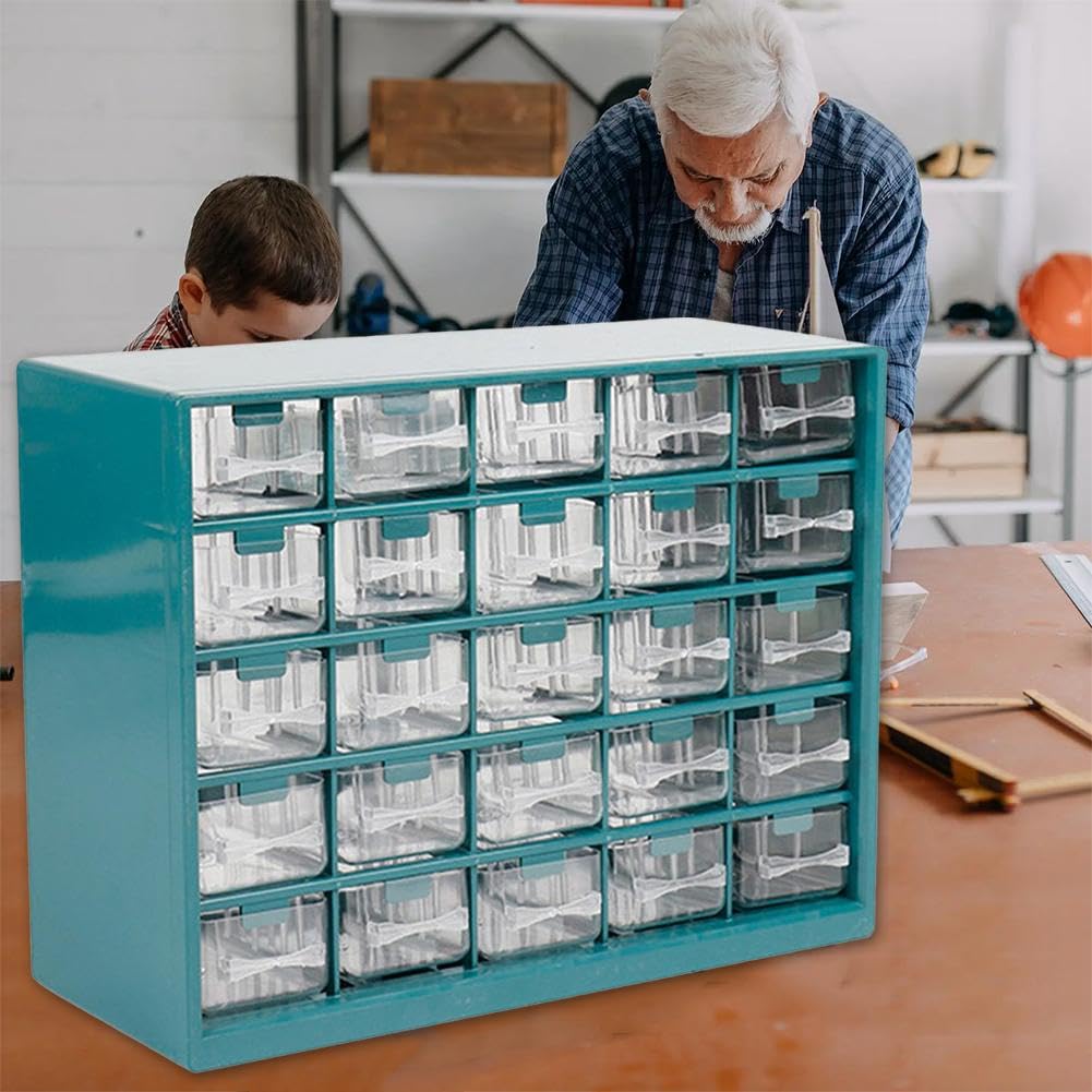 Stalwart 25-Drawer Plastic Storage Bin Organizer - Perfect for Hardware, Crafts, Beads, Toys, Nuts & Bolts | Ideal for Workshop, Garage, Craft Room & Home Organization