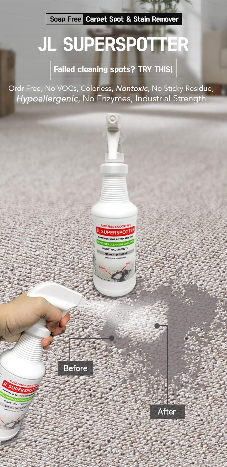 Super Spotter Carpet Stain Remover - 1 QT (Set of 2) | Powerful Cleaning Solution for Pet Stains, Food Spills & Tough Carpet Spots